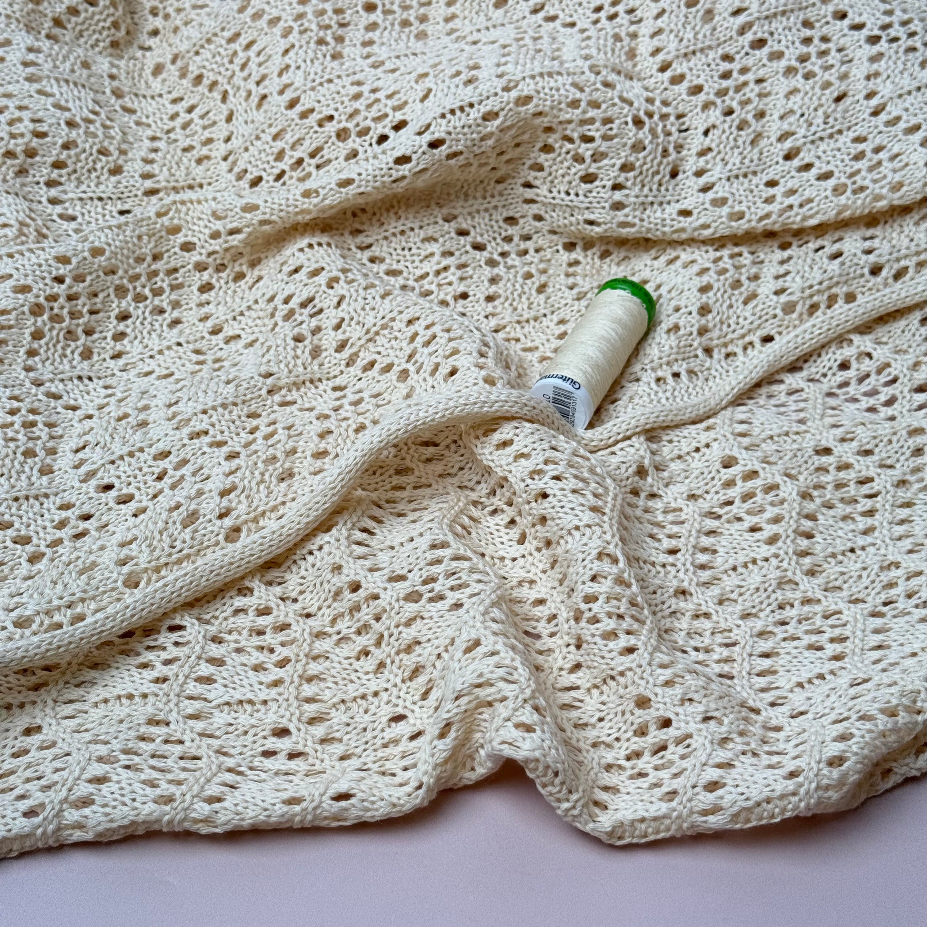 Pure Cotton Crochet Knit in Neutral