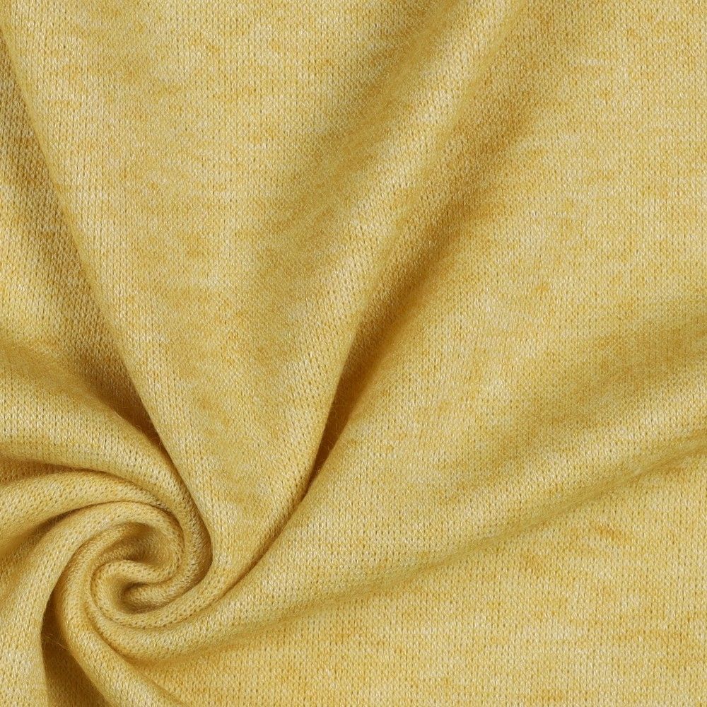 Snug Viscose Blend Sweater Knit in Lemon Melange