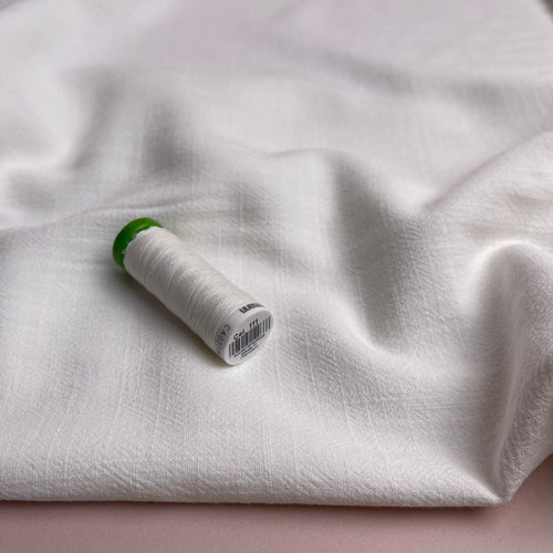 REMNANT 2.12 Metres - Flow Off-White Viscose Linen Blend Dress Fabric