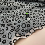 Black Circles Melange Linen Cotton Fabric