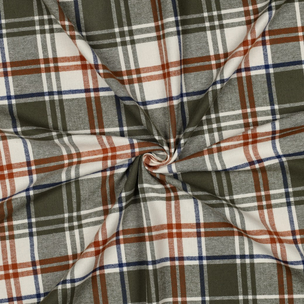 Limited Edition - Luxury Pyjama Kit with Check Olive & Rust Flannel and Khaki Jersey