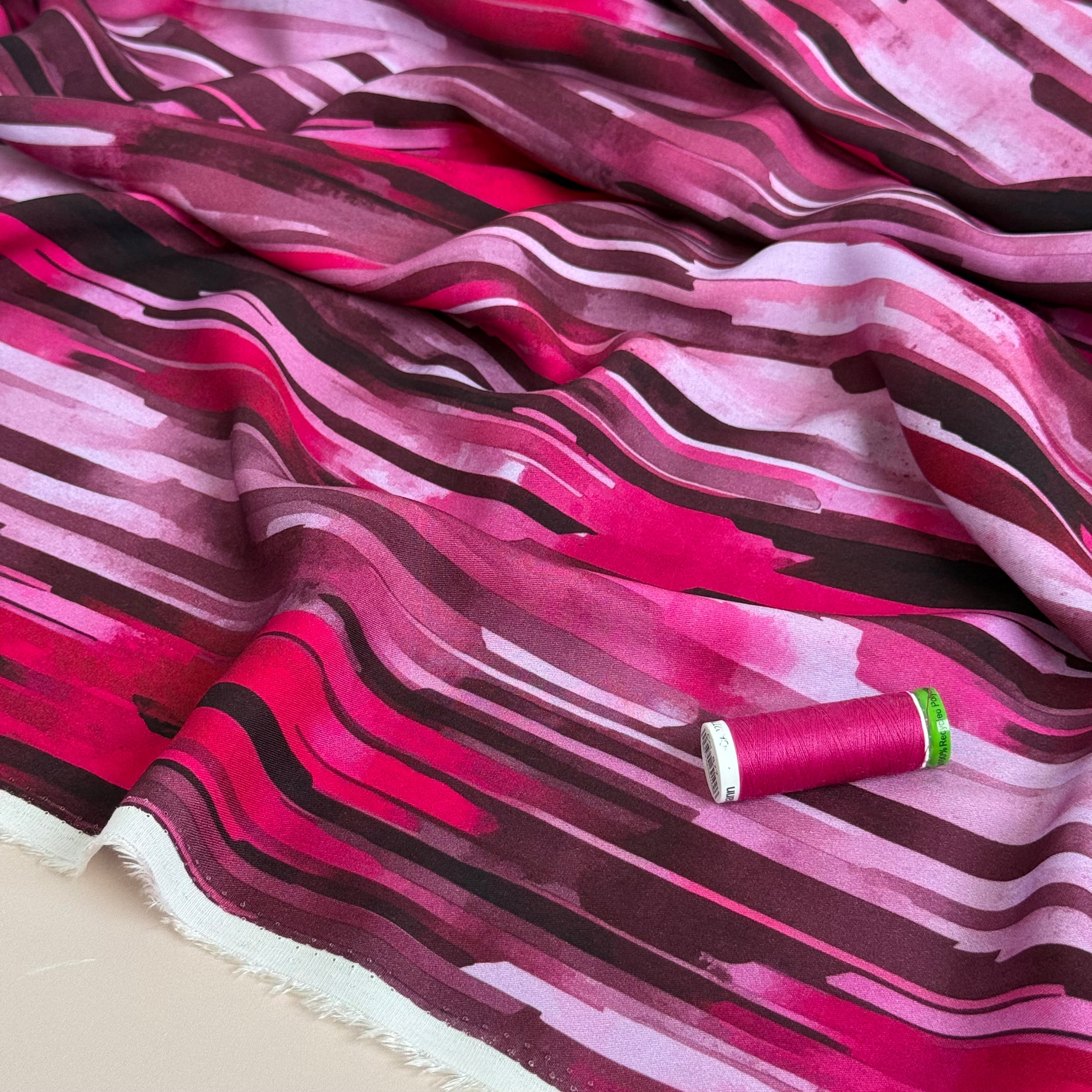 Hazy Stripes Viscose Twill with LENZING™ ECOVERO™ fibres