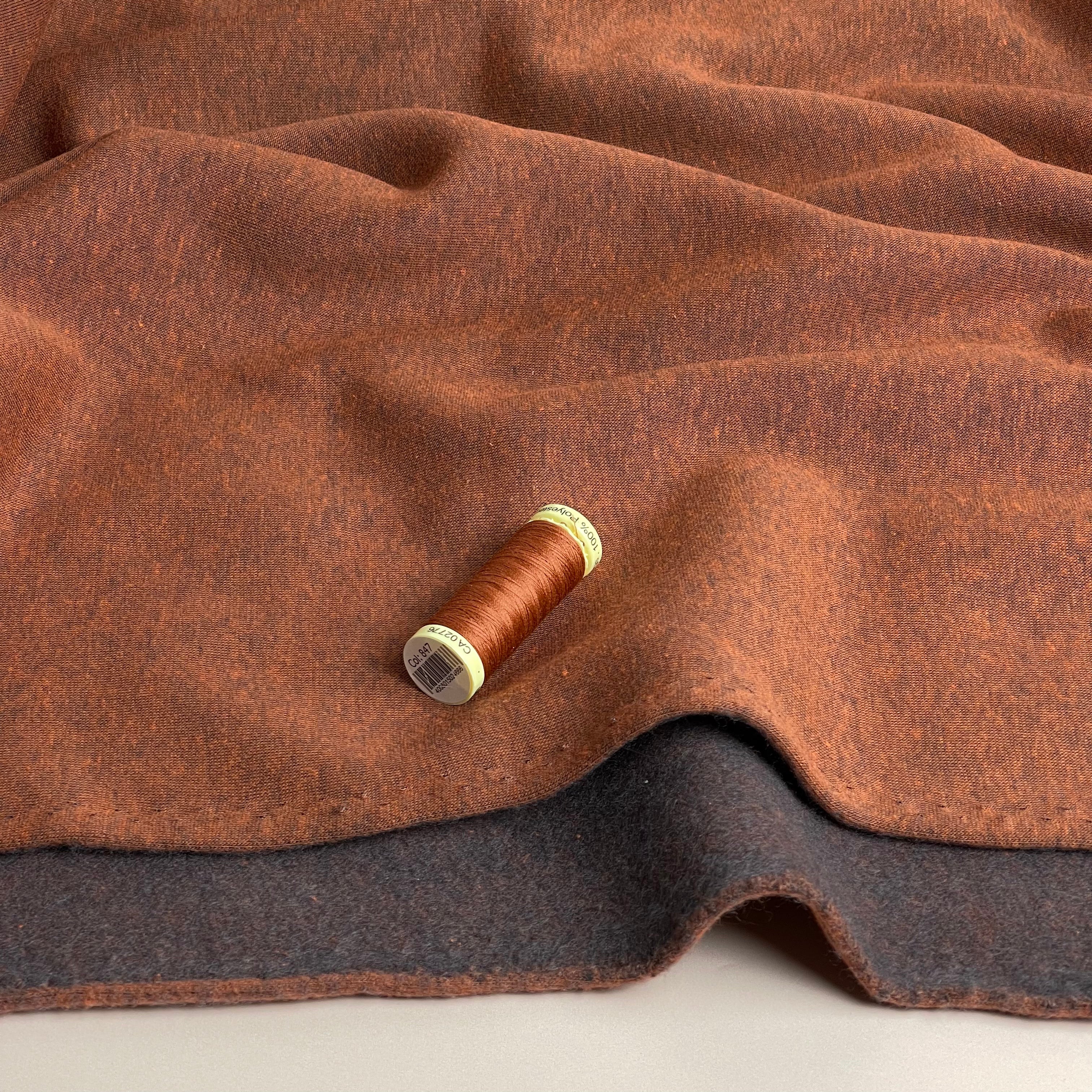 Danish Design - Snuggly Melange Brushed Sweat-shirting in Rust