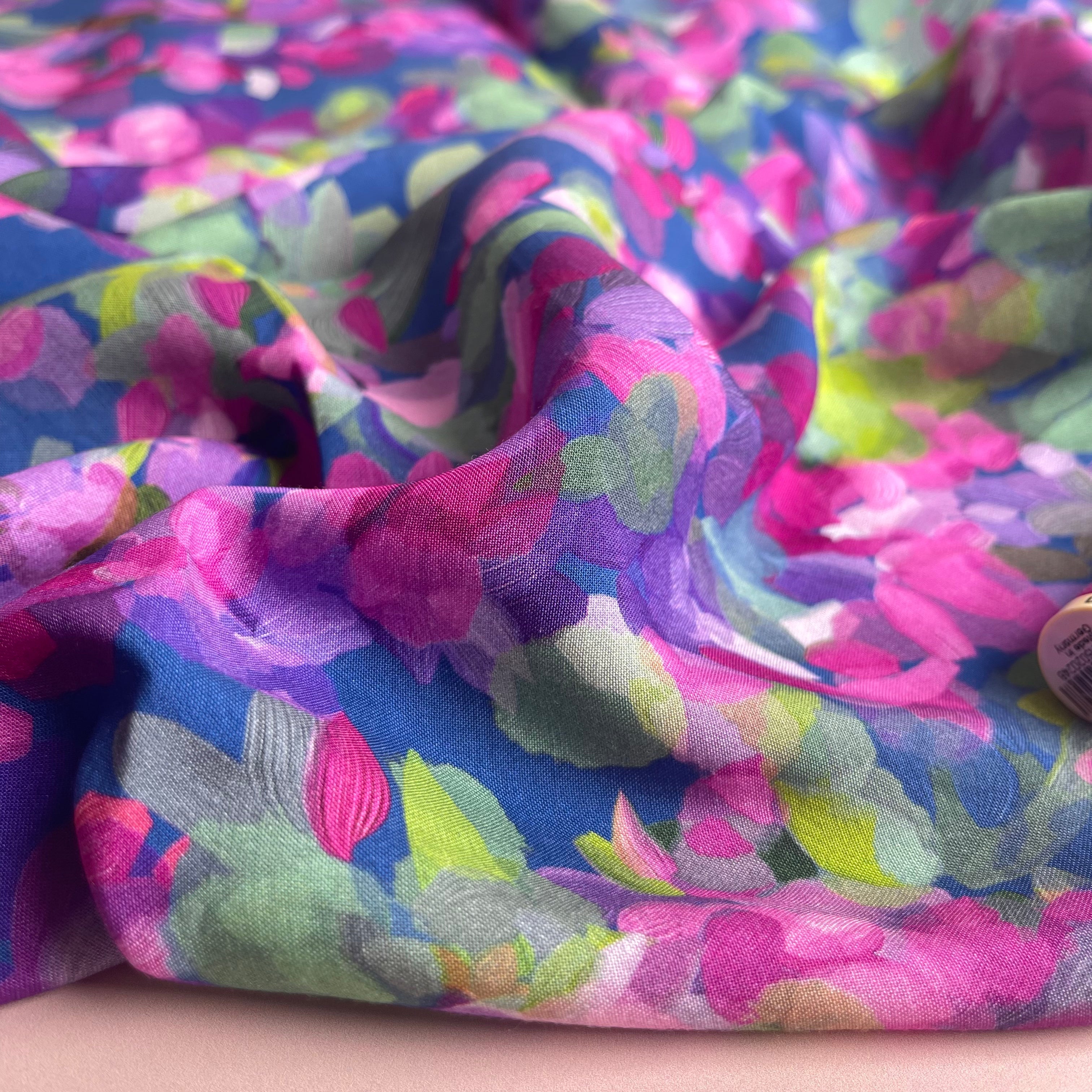 REMNANT 0.40 Metre - Summer Party - Lupine Petals Blue Viscose with EcoVero Fibres