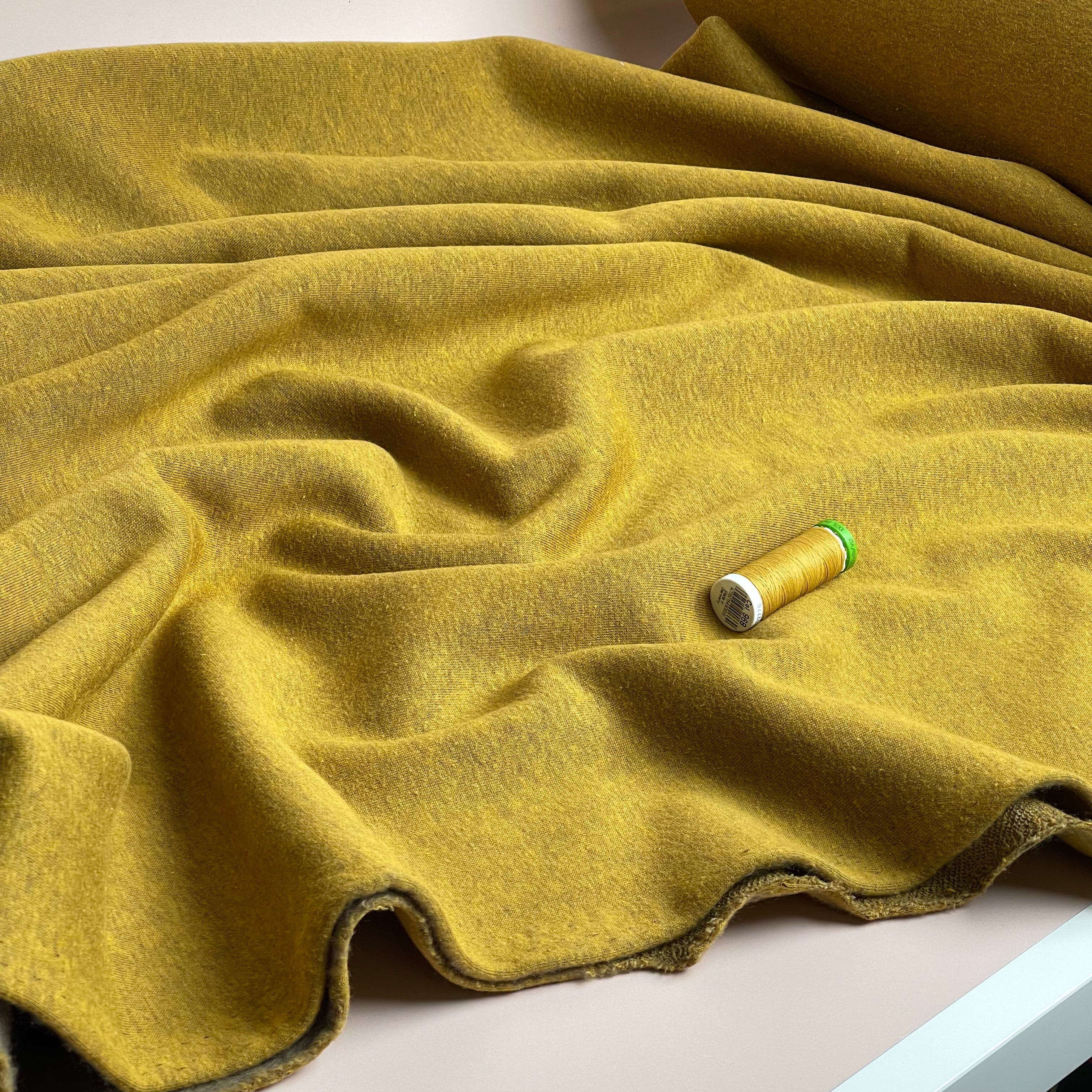 Danish Design - Snuggly Melange Brushed Sweat-shirting in Amber Gold