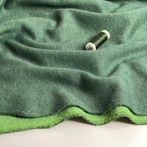 Danish Design - Snuggly Melange Brushed Sweat-shirting in Forest Green