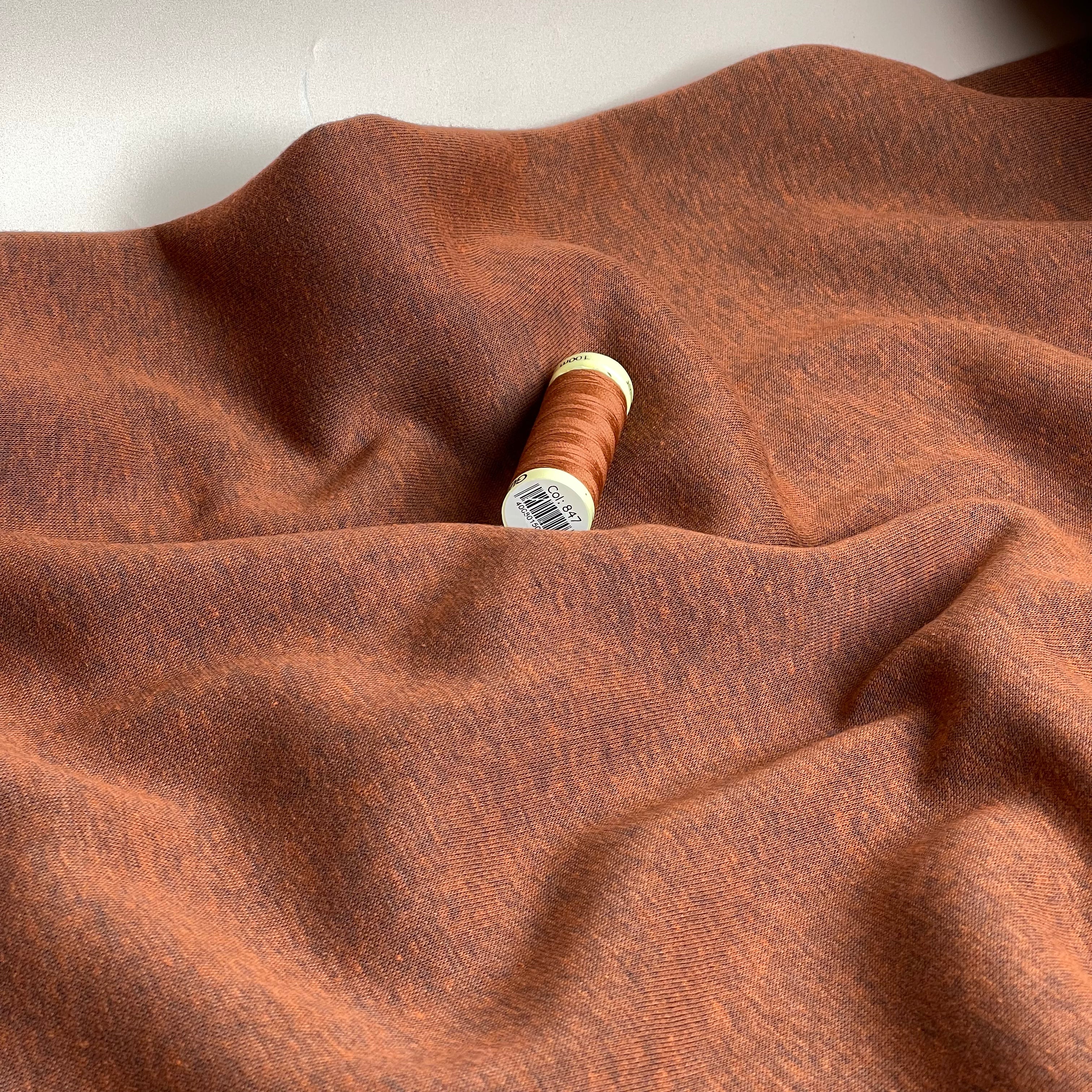 Danish Design - Snuggly Melange Brushed Sweat-shirting in Rust