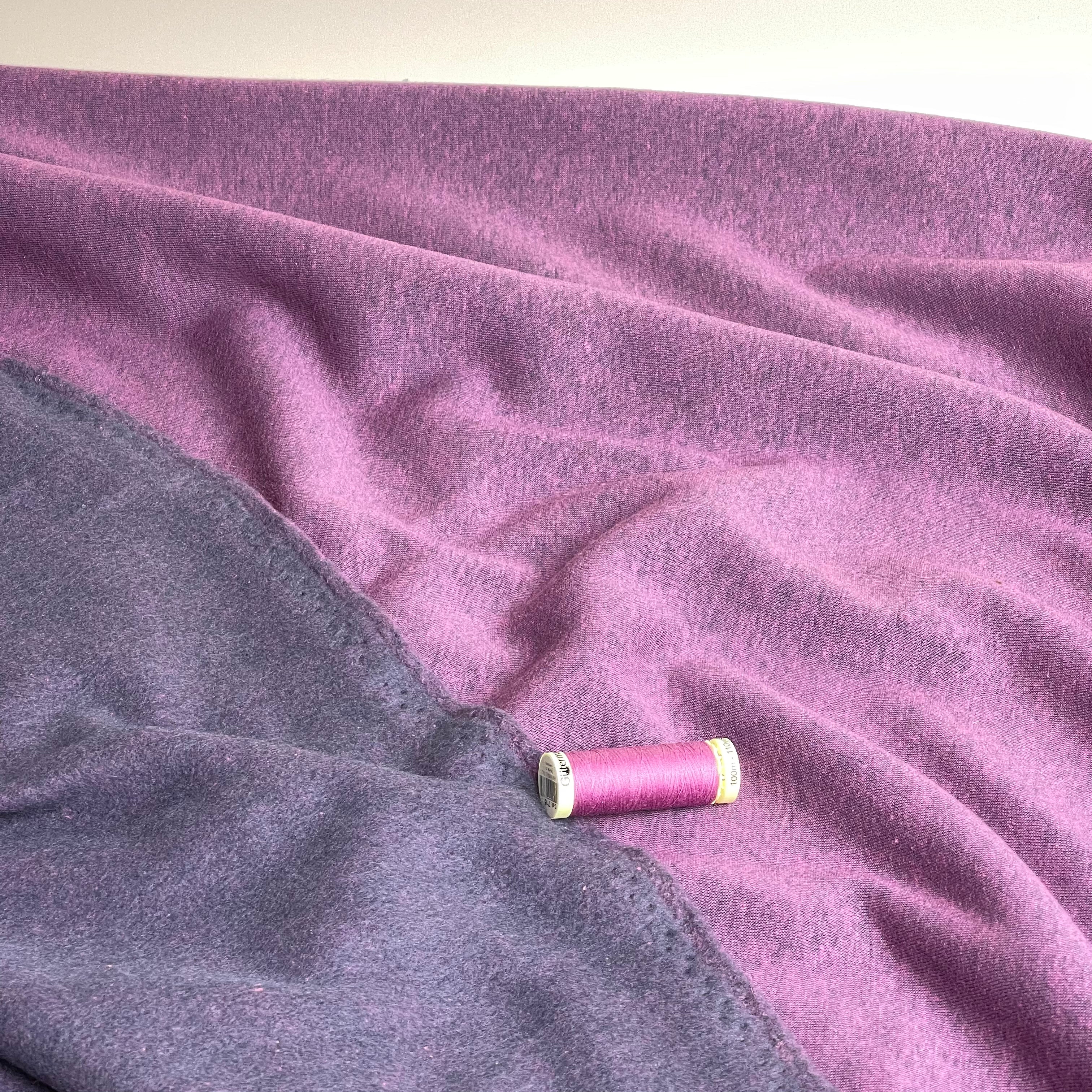 REMNANT 1 metre - Danish Design - Snuggly Melange Brushed Sweat-shirting in Rose