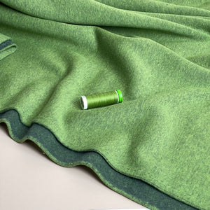 REMNANT 1.4 Metres - Danish Design - Snuggly Melange Brushed Sweat-shirting in Grass Green