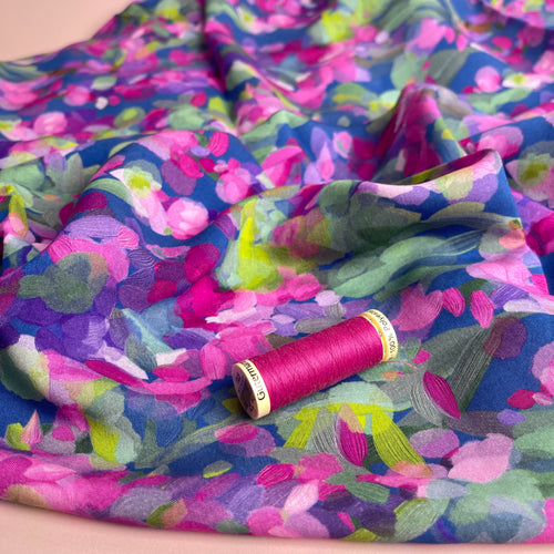 Summer Party - Lupine Petals Blue Viscose with EcoVero Fibres