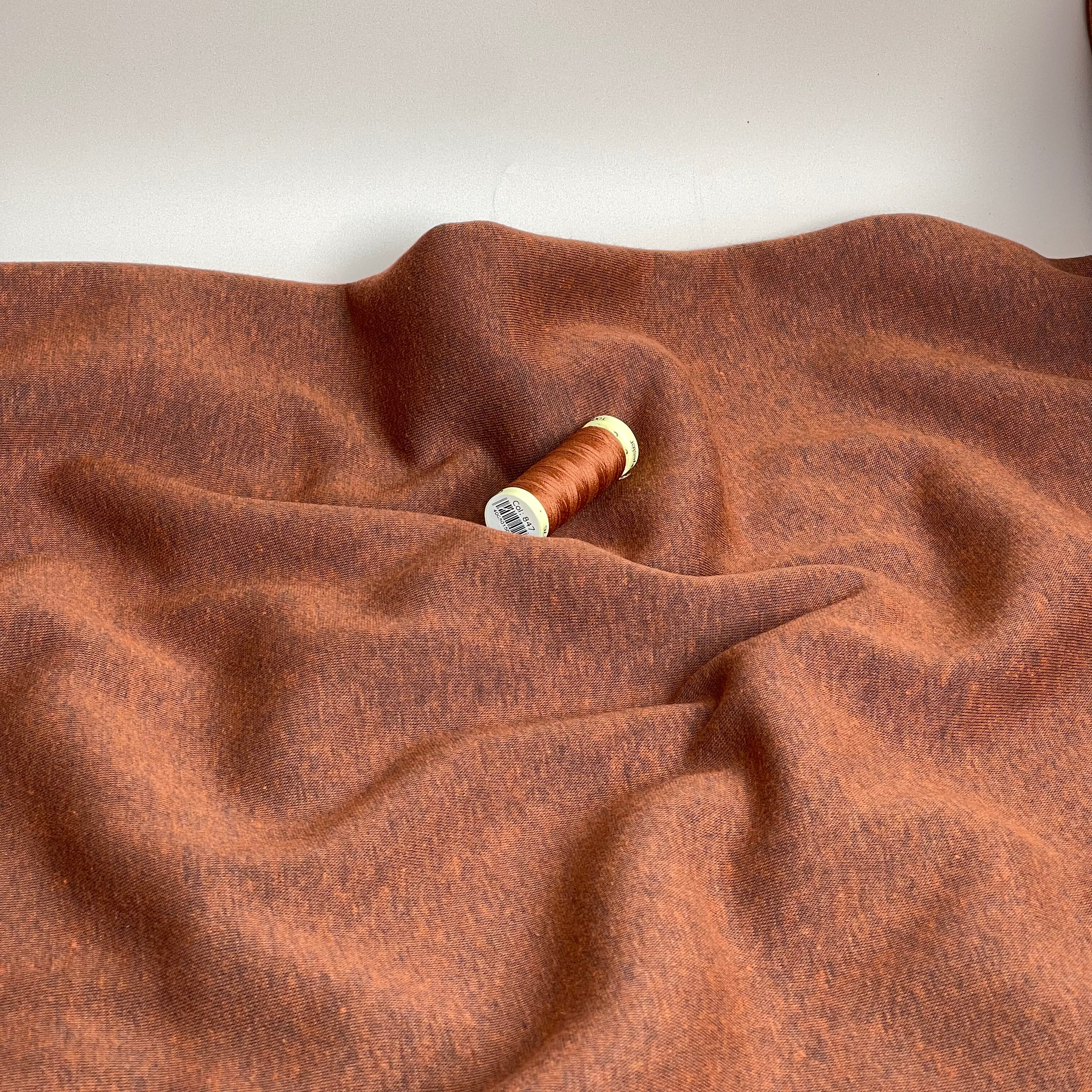 Danish Design - Snuggly Melange Brushed Sweat-shirting in Rust