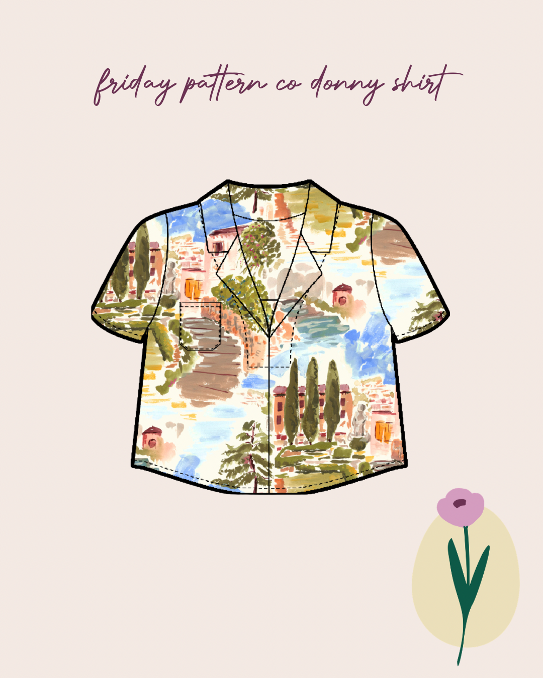 Sewing Kit - The Donny Shirt in Lamazi Exclusive Linen (multiple colour choices)
