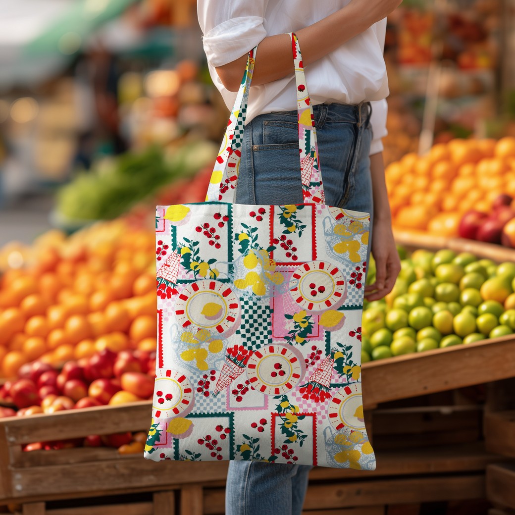 Mediterranean Citrus Orchard Cotton Canvas Fabrice