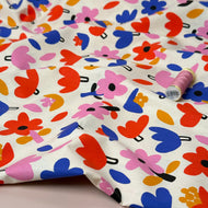 Flower Field GOTS Organic Natural Cotton Poplin
