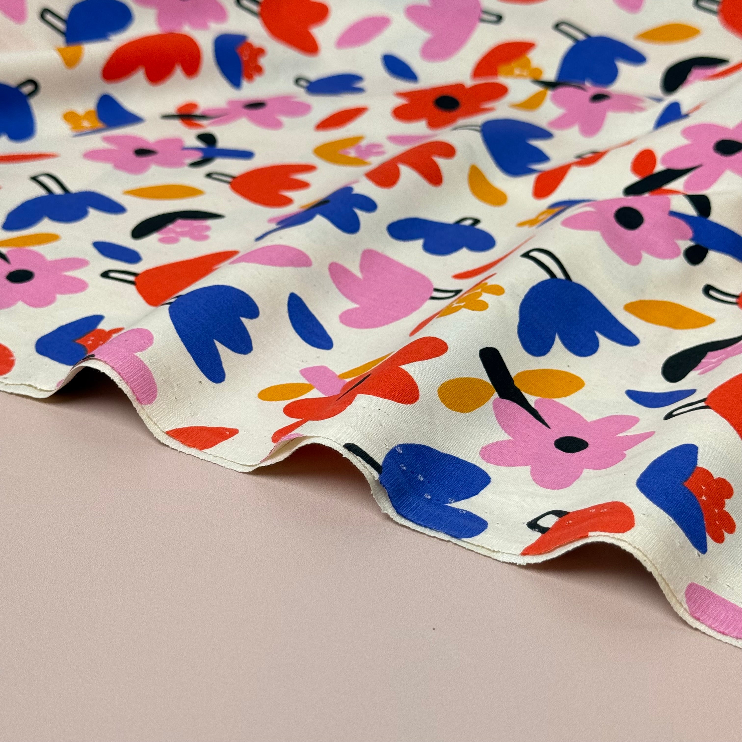 Flower Field GOTS Organic Natural Cotton