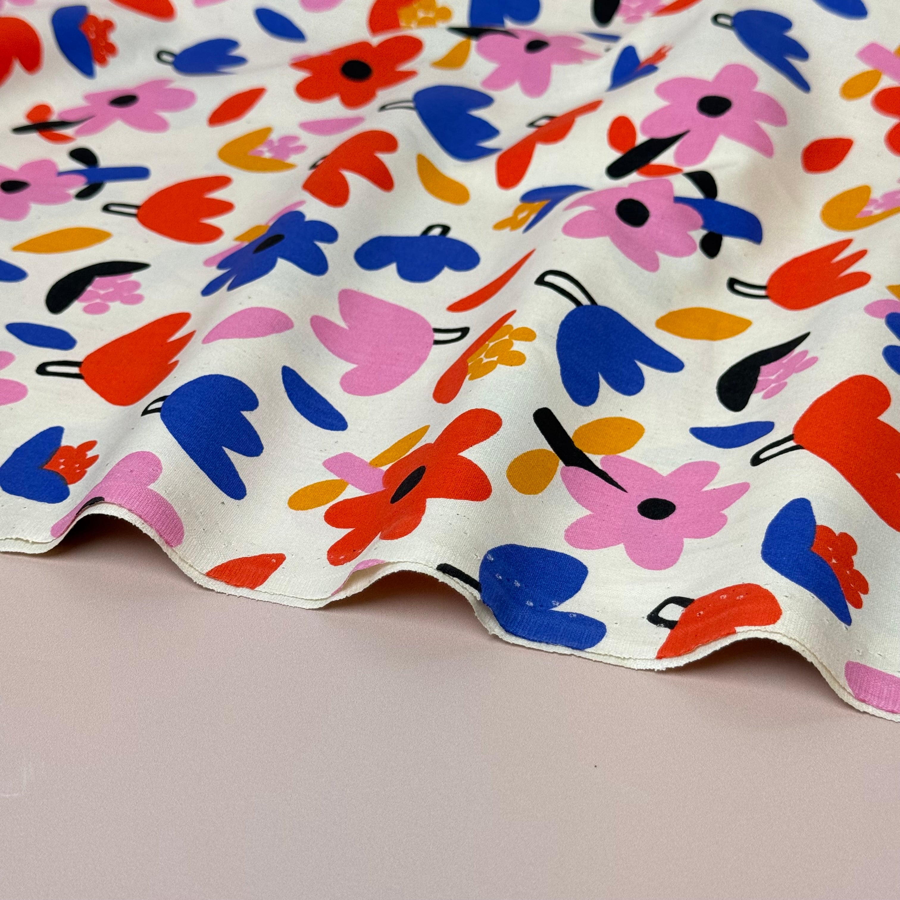 Flower Field GOTS Organic Natural Cotton