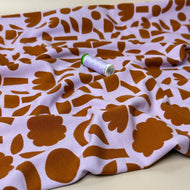 Abstract Shapes Lavender GOTS Organic Cotton Jersey