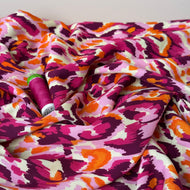 Pink Camo Viscose Poplin With Little Stretch
