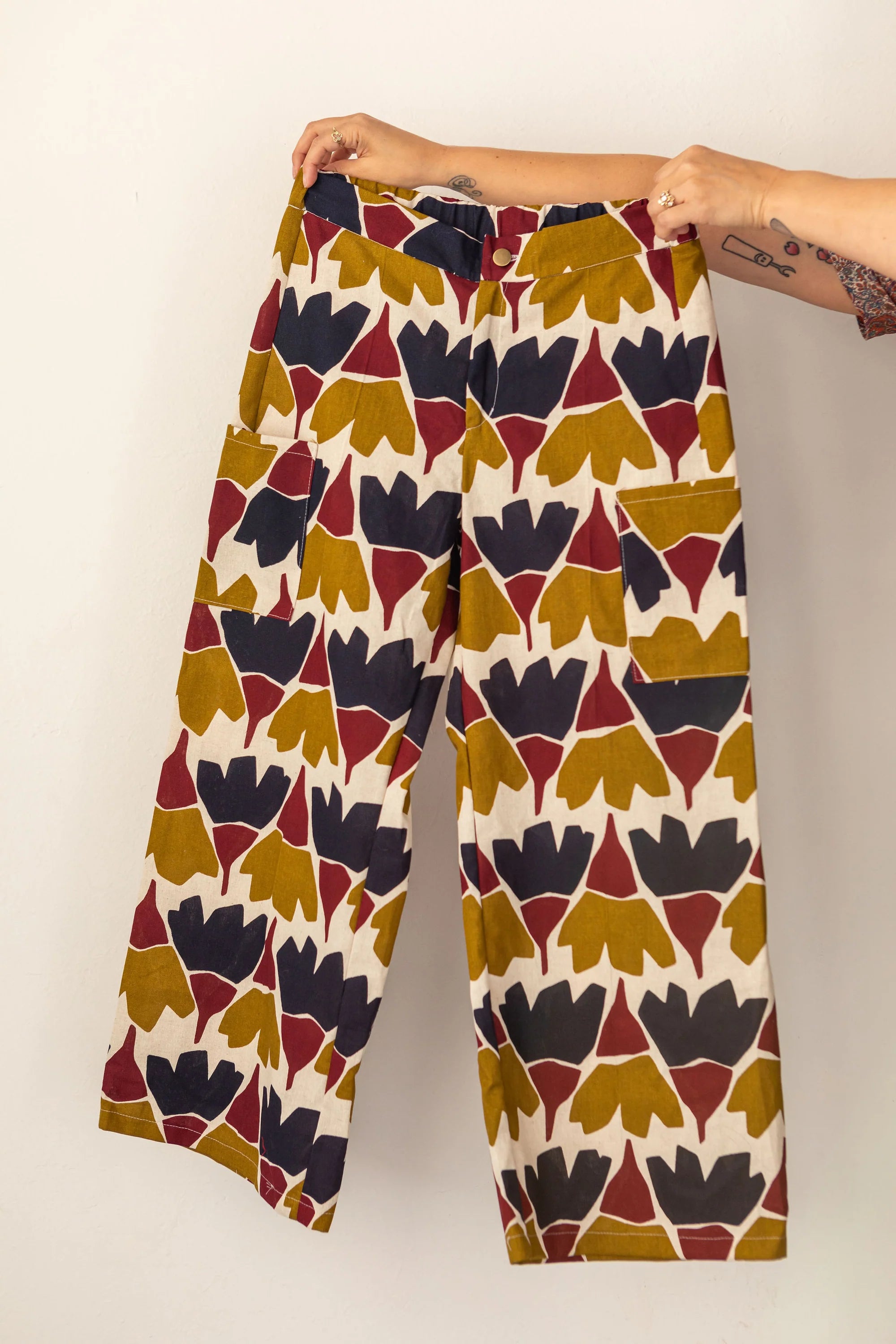 Making An Outfit Colour Bundle and Sewing Kit - Flanêur Trousers in Fuchsia Stripes and Dew Top in Derby Cherry Ribbed Jersey