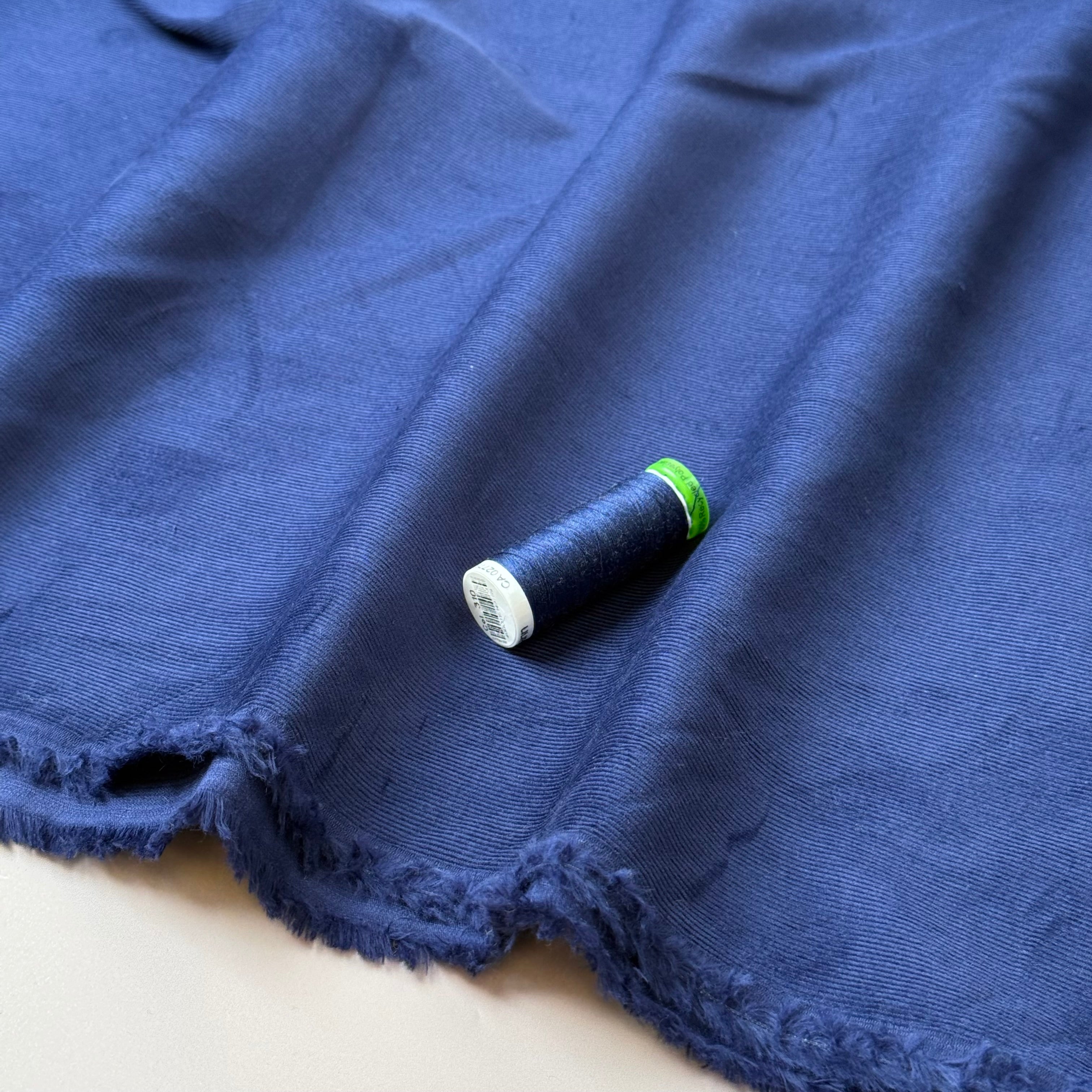21 Wale Cotton Needlecord in Navy