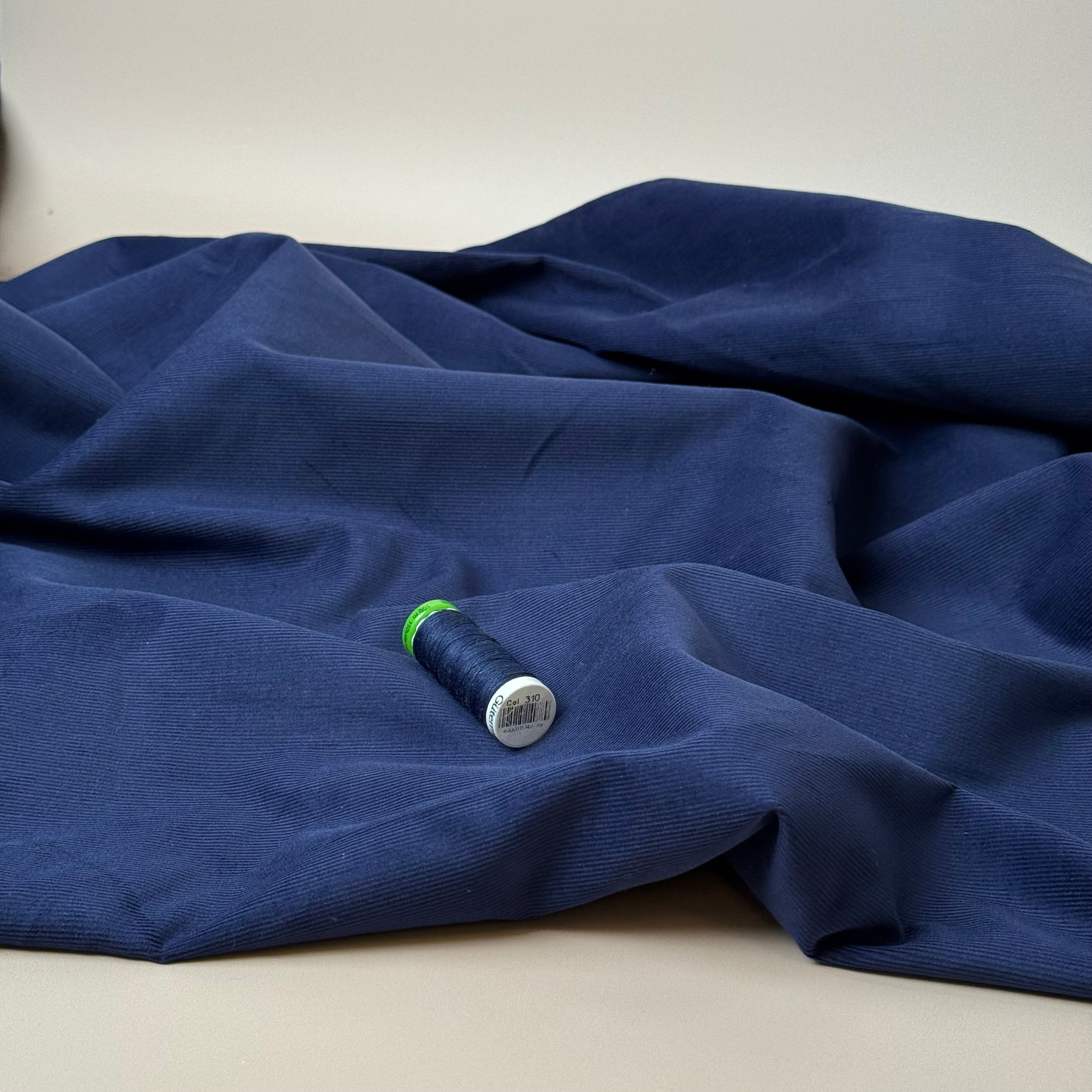 21 Wale Cotton Needlecord in Navy