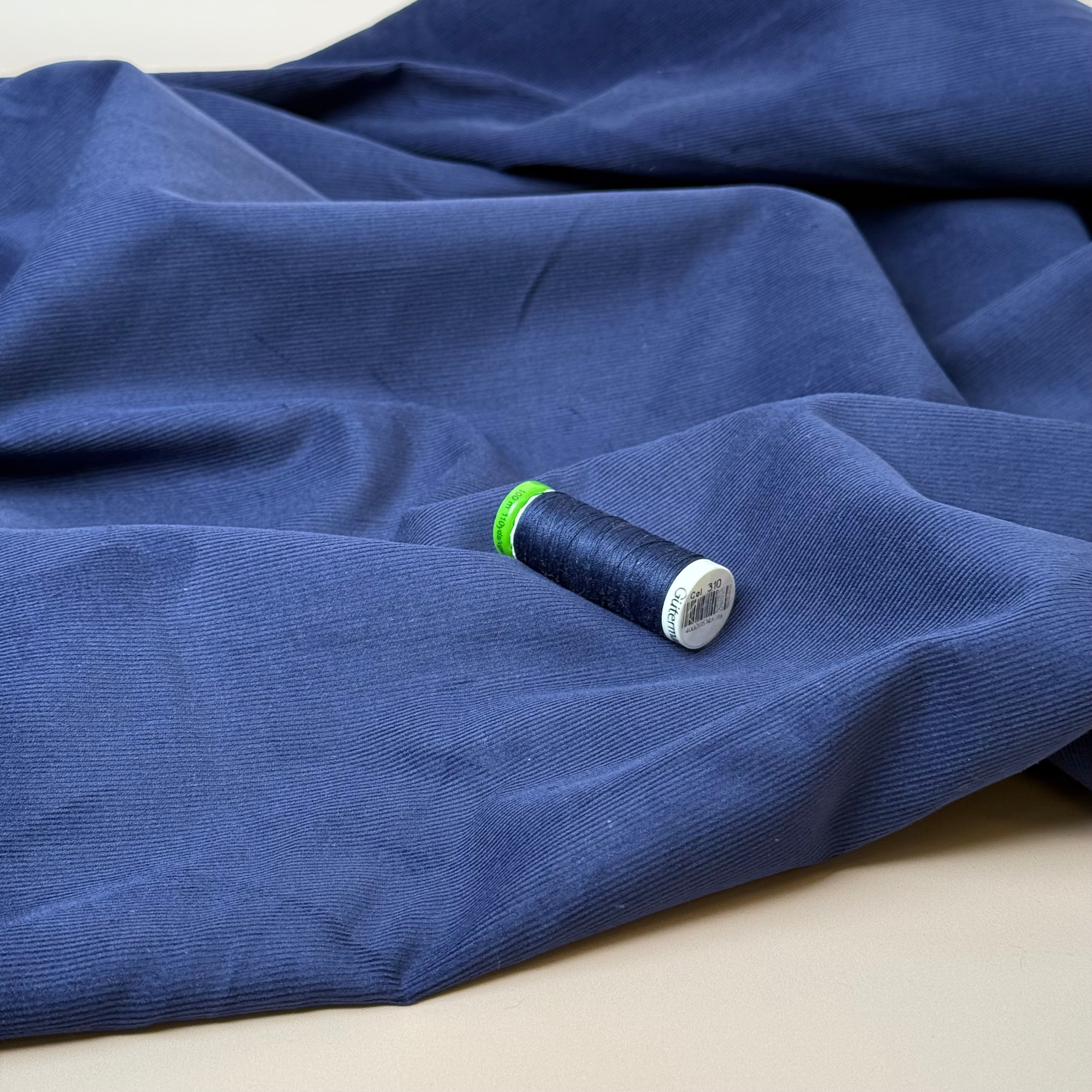 21 Wale Cotton Needlecord in Navy