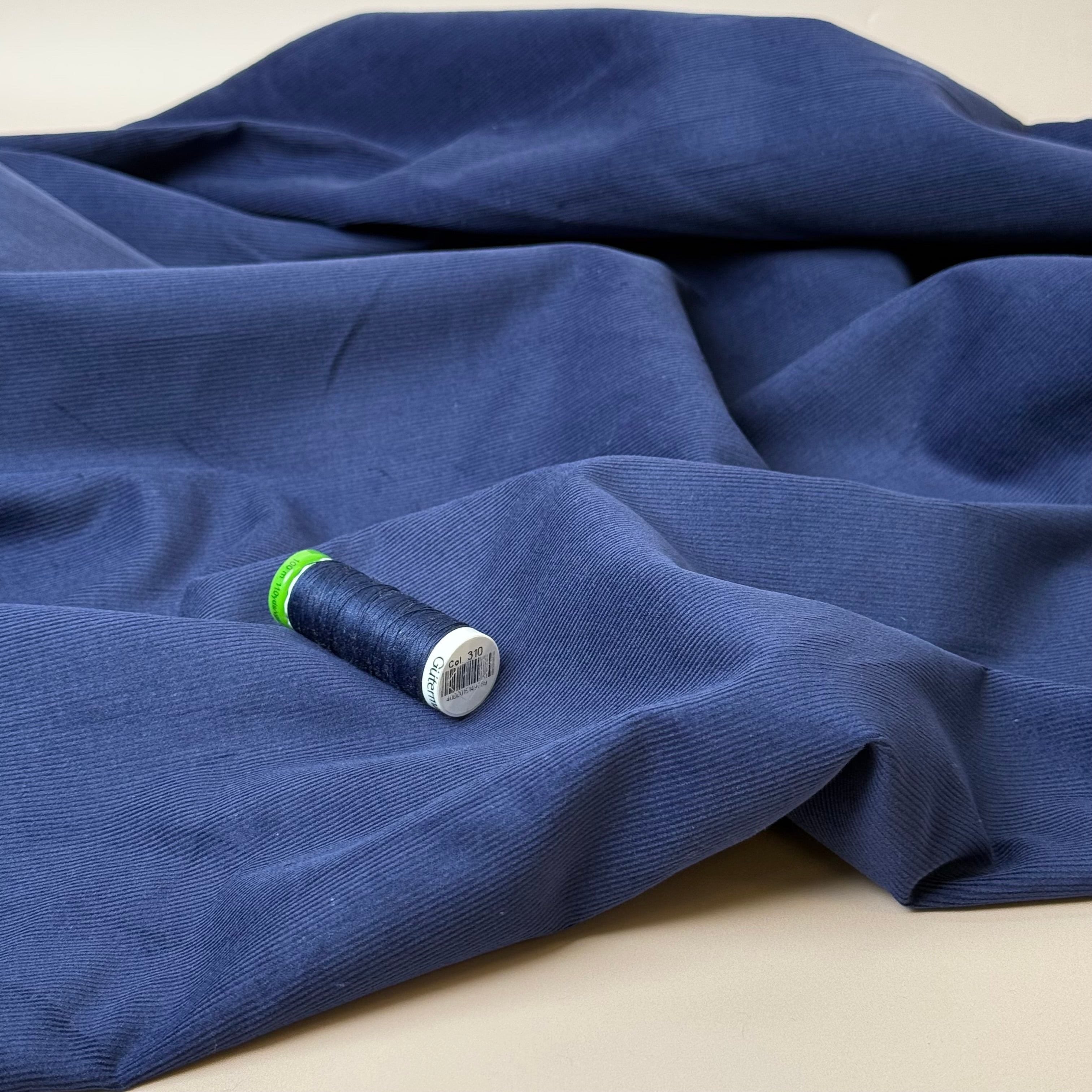 21 Wale Cotton Needlecord in Navy