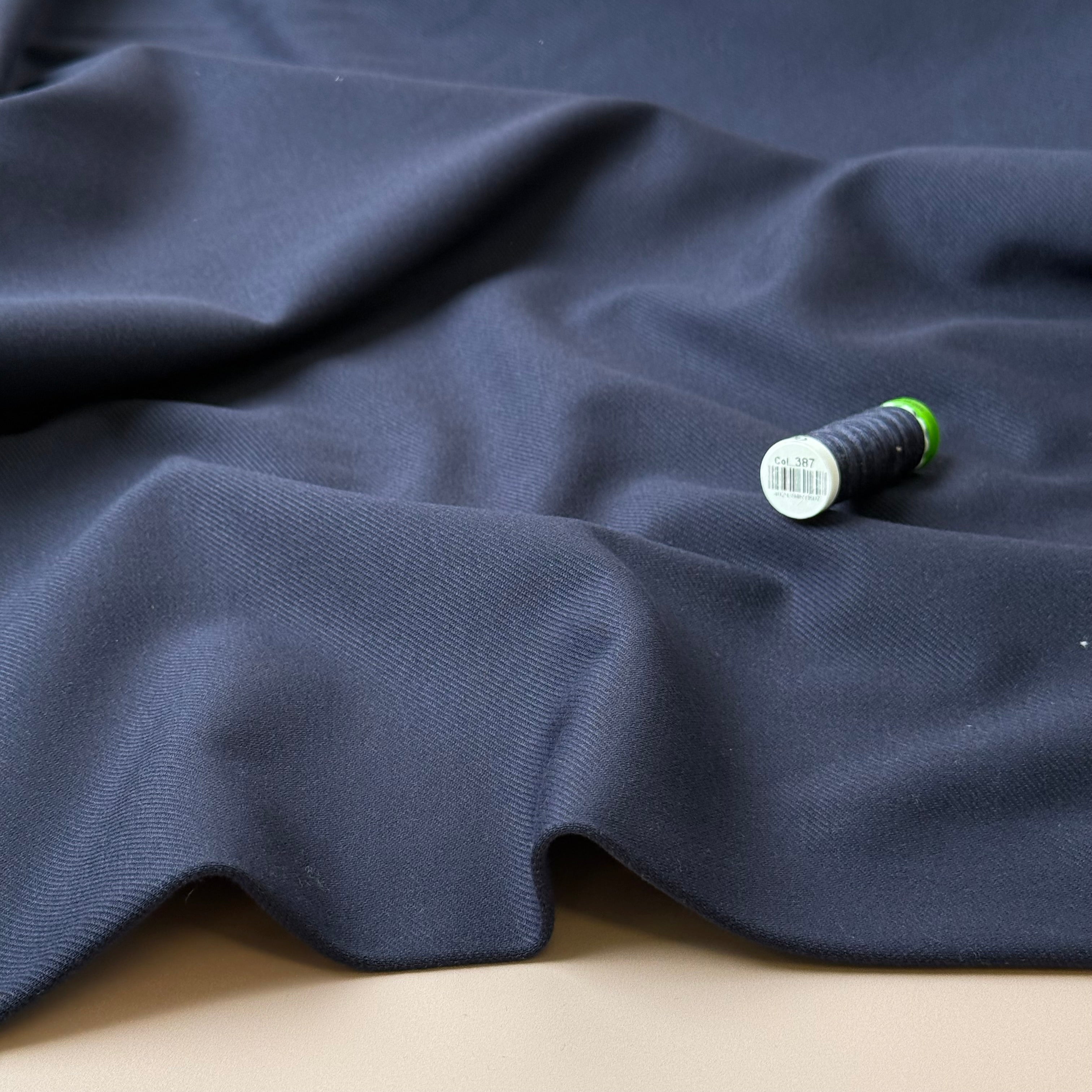 Navy Ponte Roma Twill Double Knit Fabric