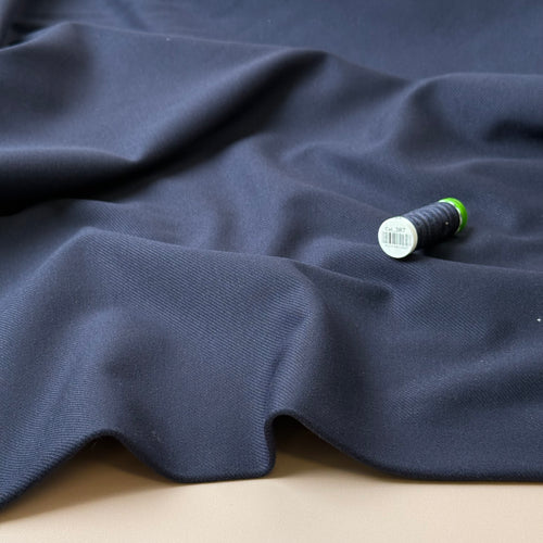 Navy Ponte Roma Twill Double Knit Fabric