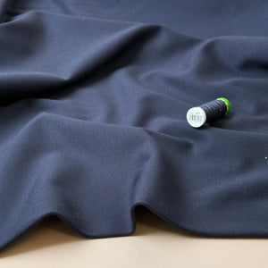 Navy Ponte Roma Twill Double Knit Fabric
