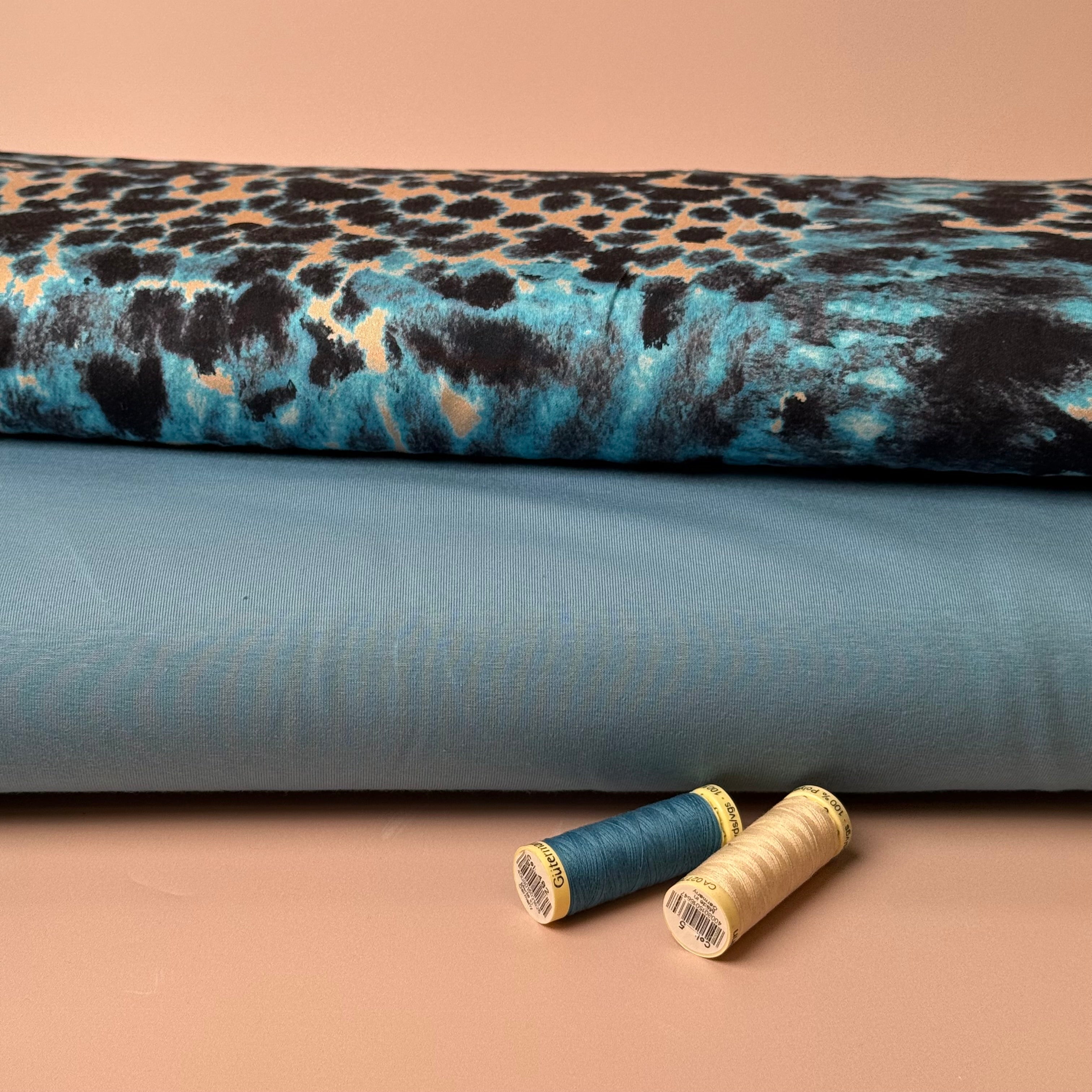 Essential Chic Muted Turquoise Plain Cotton Jersey Fabric