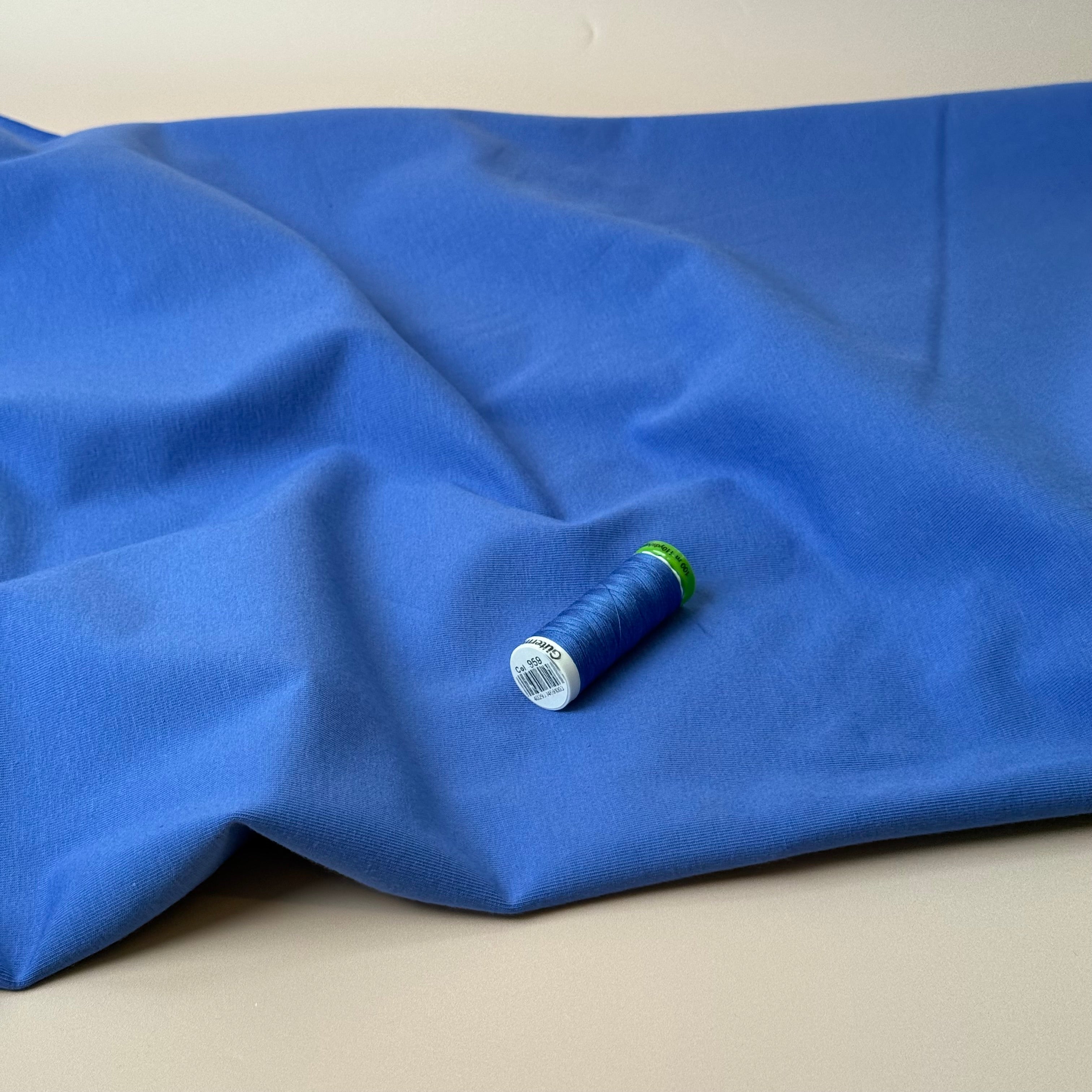 Essential Chic Bright Blue Plain Cotton Jersey Fabric