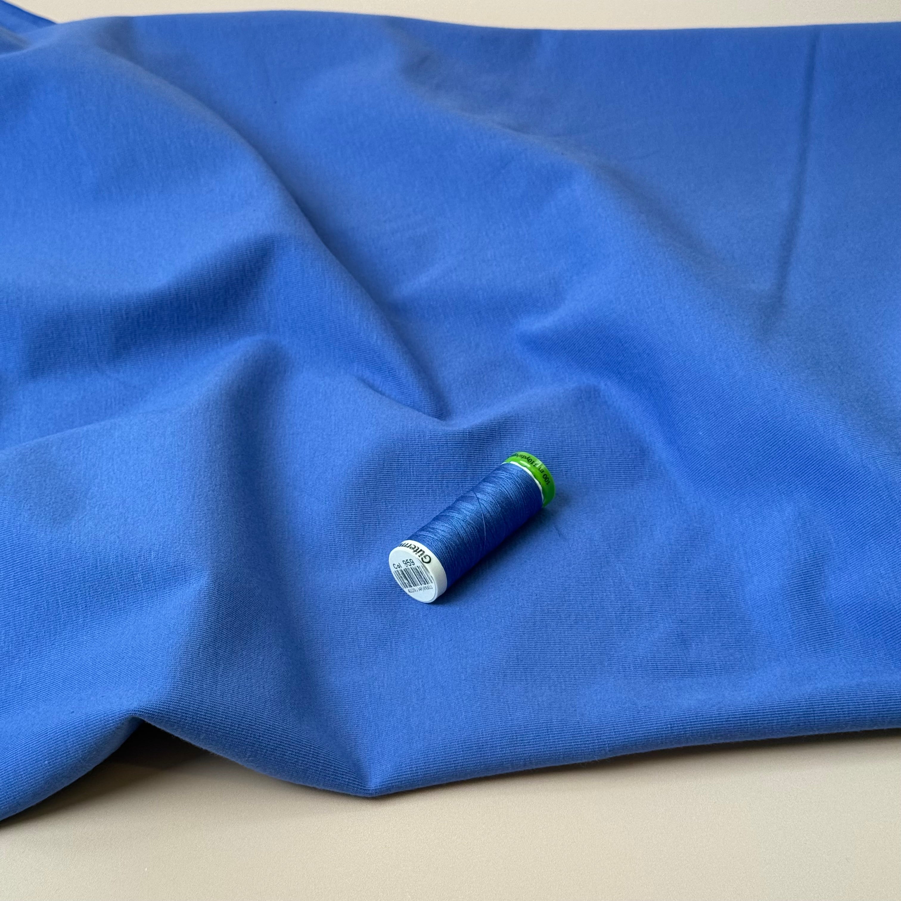 Essential Chic Bright Blue Plain Cotton Jersey Fabric
