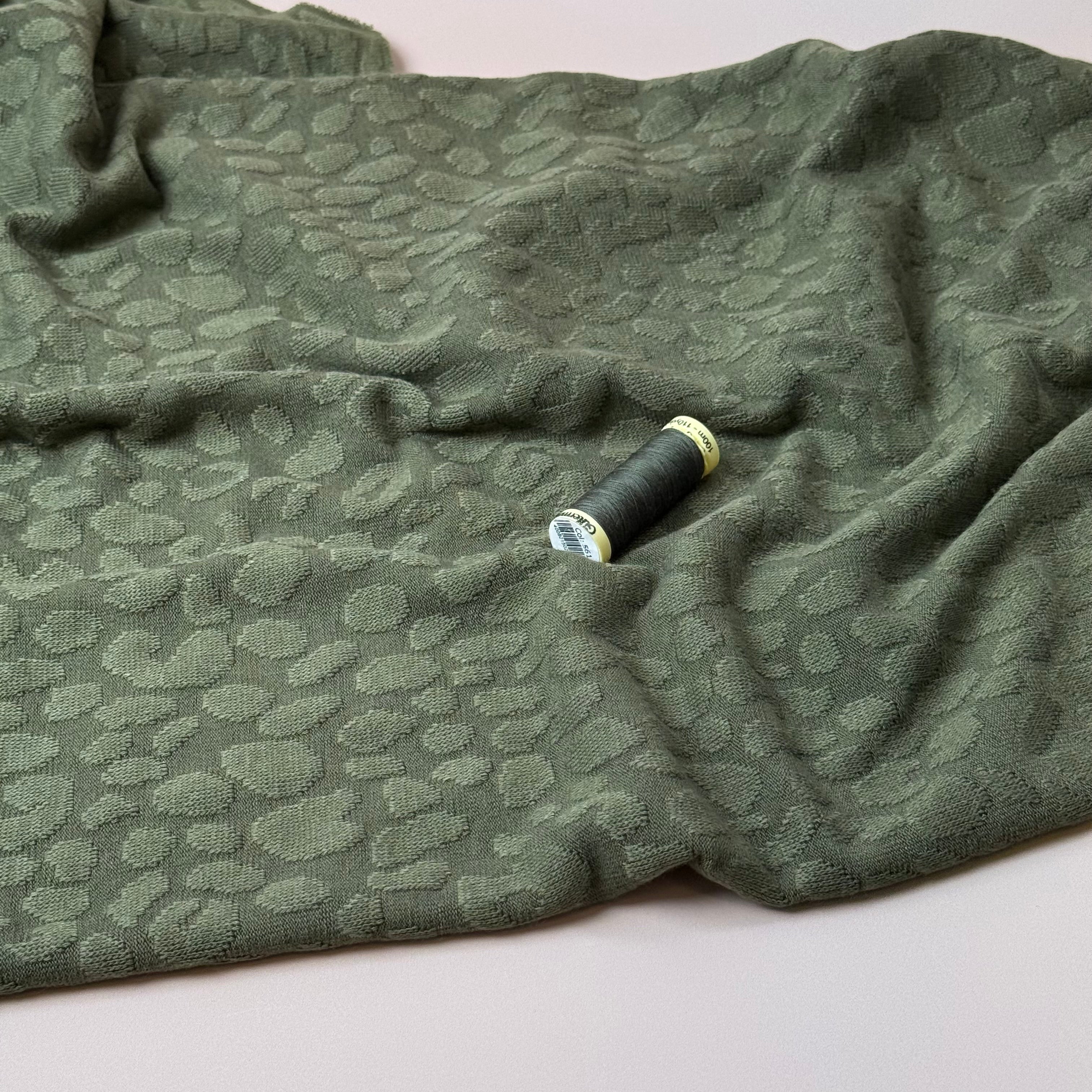 Animal Viscose Blend Light Sweater Knit in Khaki