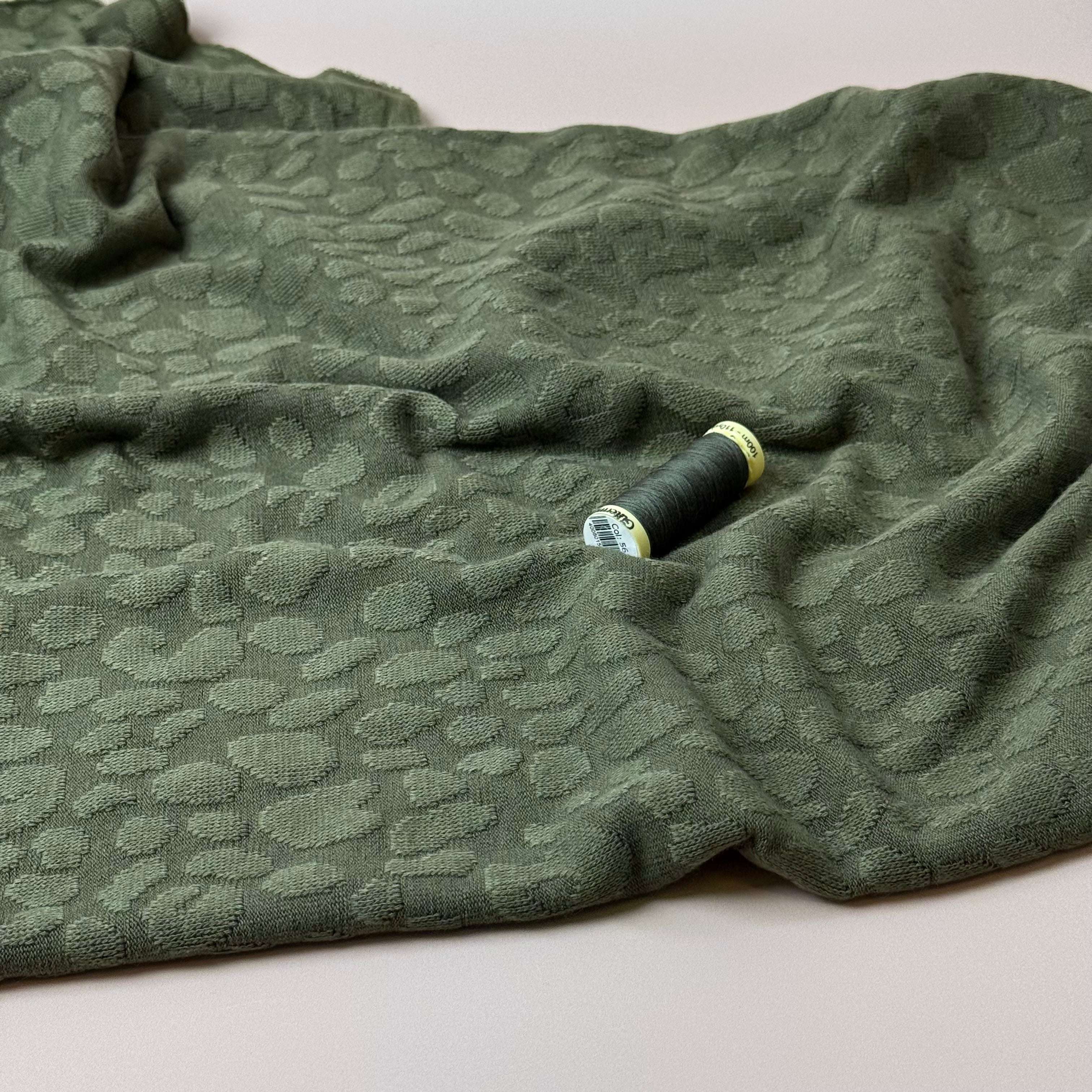 Animal Viscose Blend Light Sweater Knit in Khaki