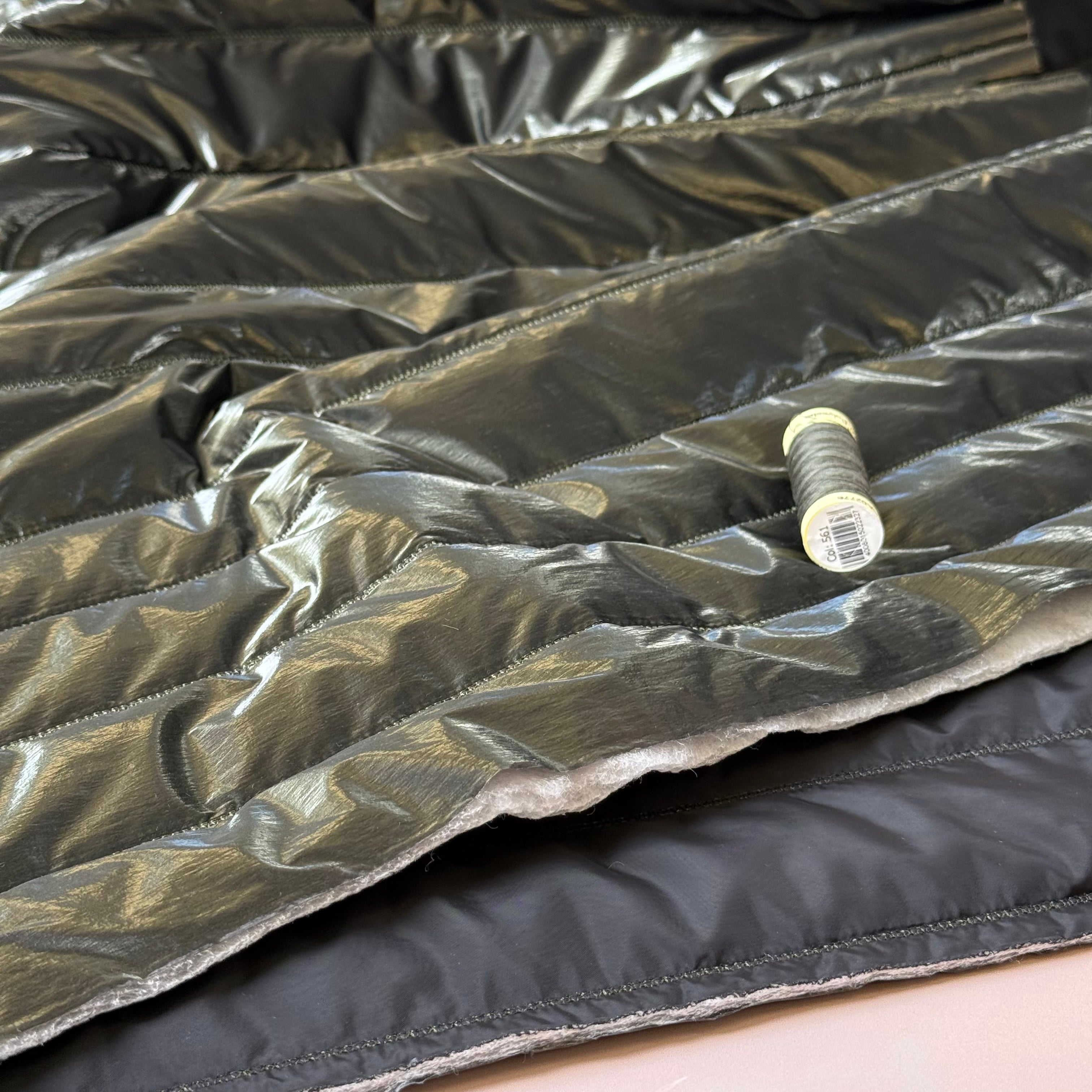 Dark Olive Quilted Puffer Fabric