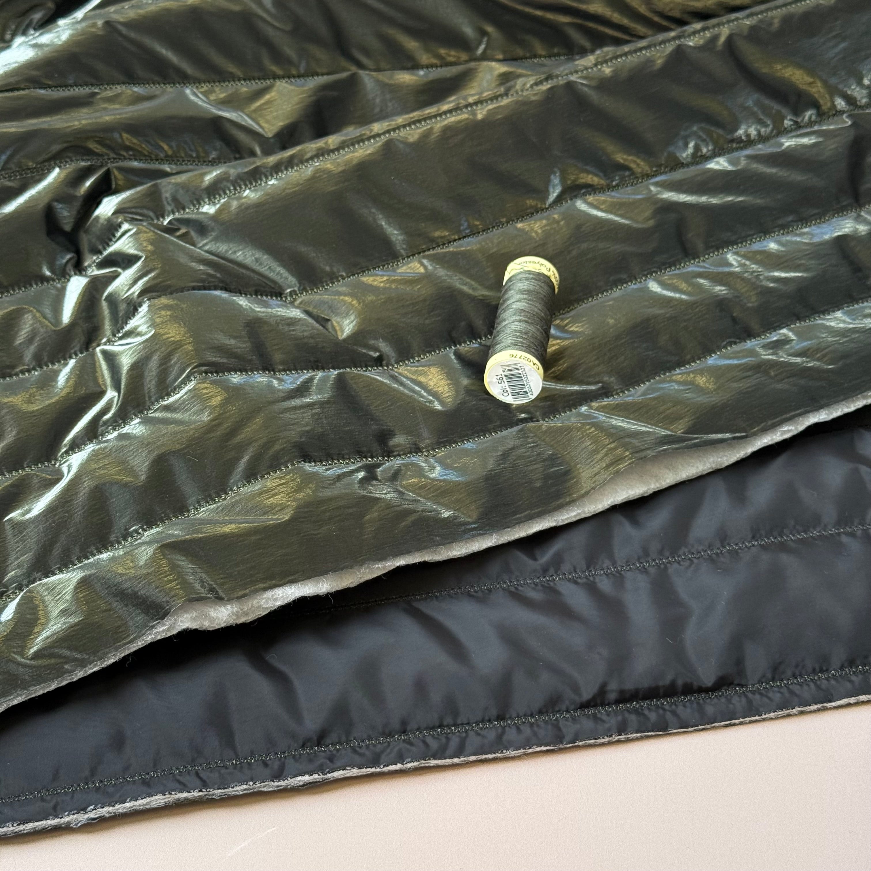 Dark Olive Quilted Puffer Fabric
