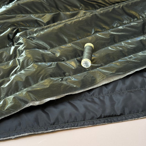 Dark Olive Quilted Puffer Fabric