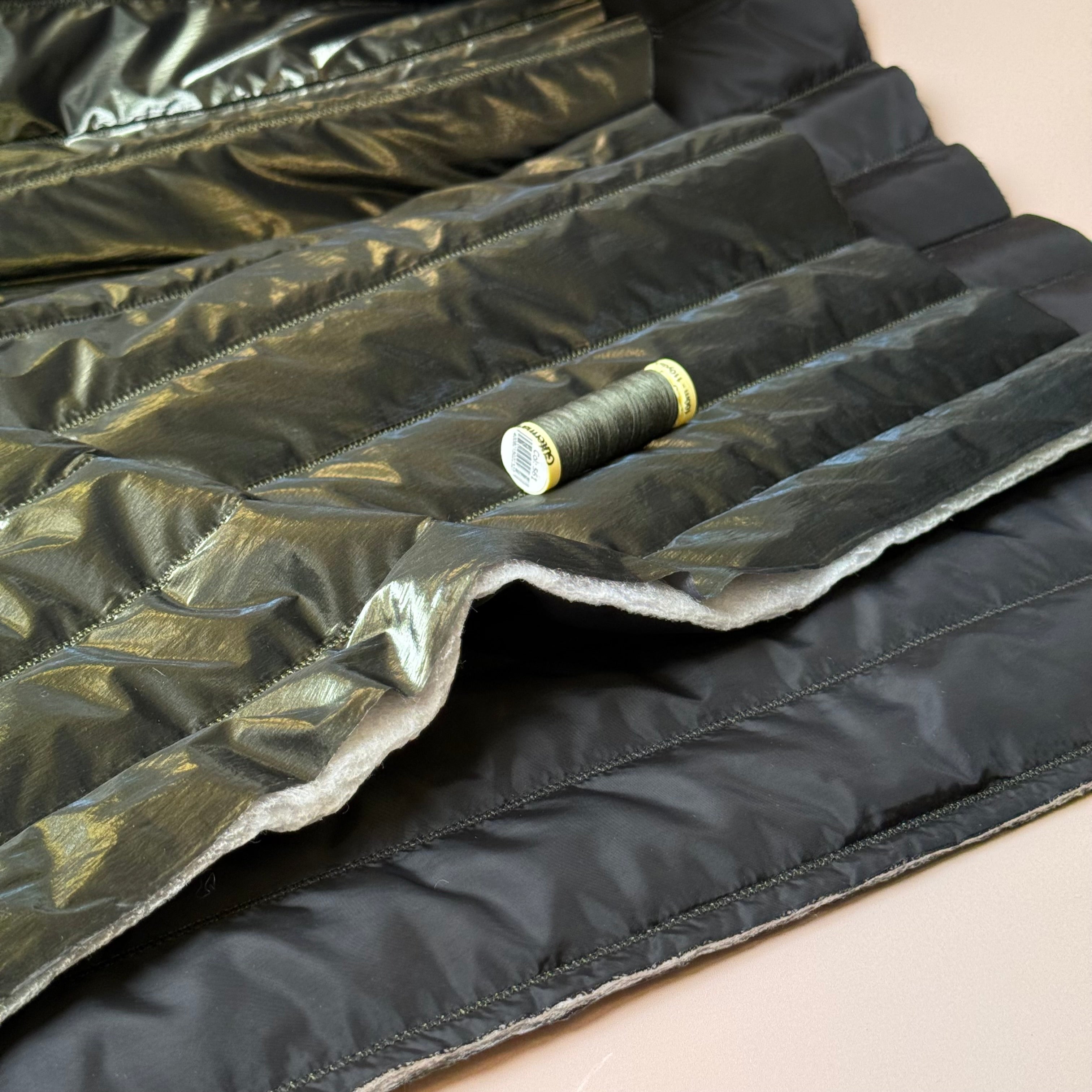 Dark Olive Quilted Puffer Fabric