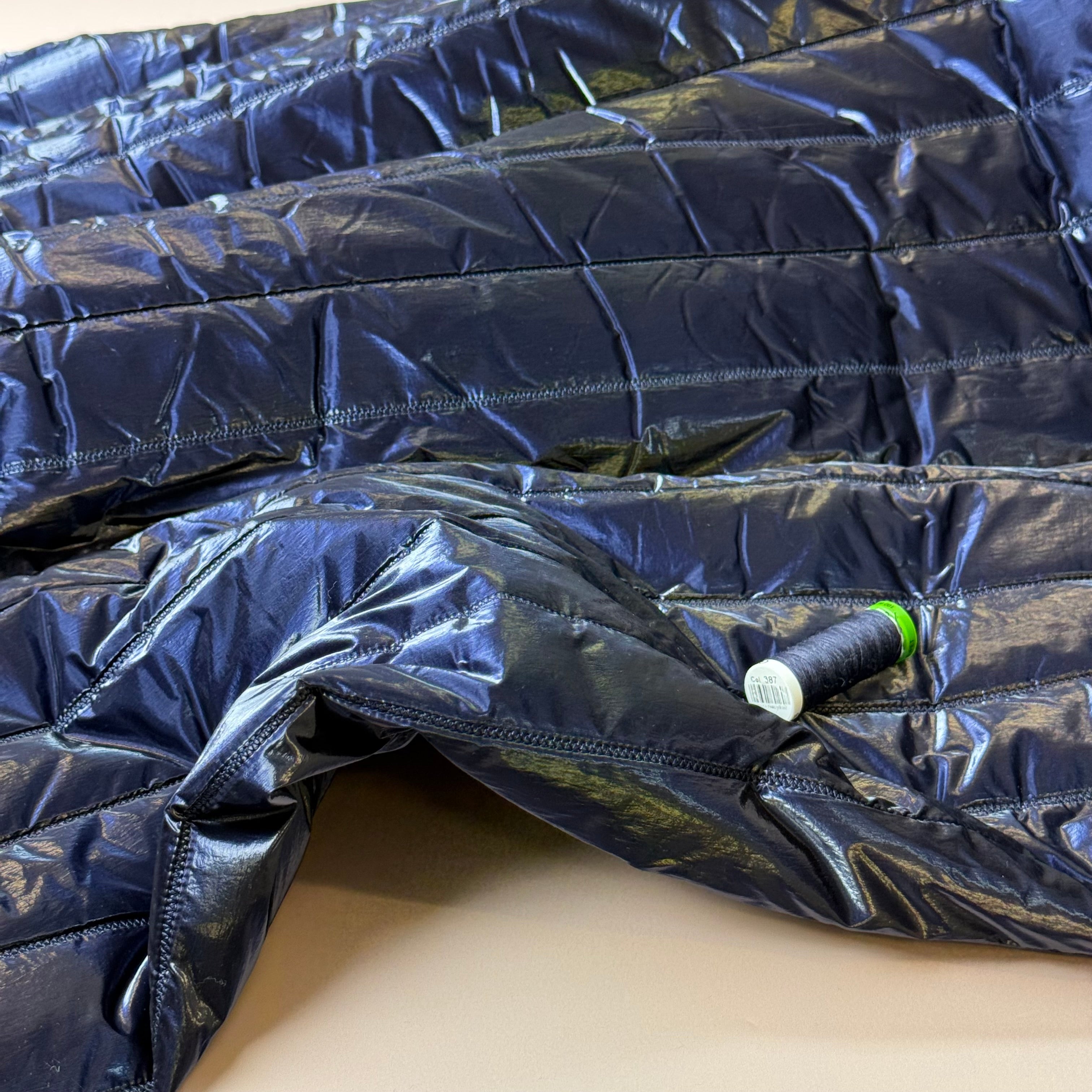 Navy Quilted Puffer Fabric