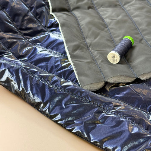 Navy Quilted Puffer Fabric