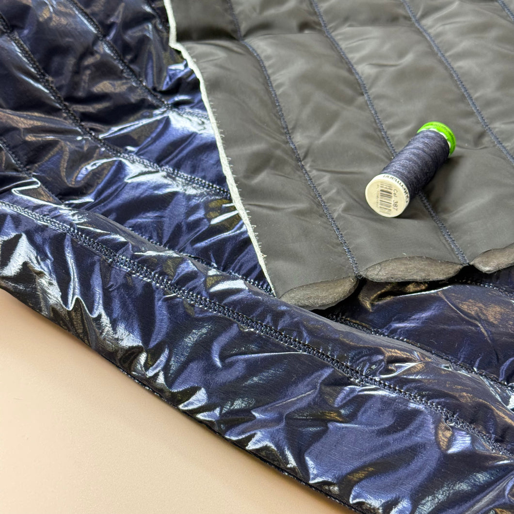Navy Quilted Puffer Fabric