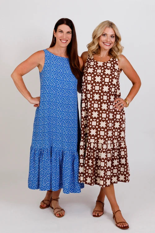 Sewing Kit - Noe Top & Dress in Riviera Landscape Summer Linen
