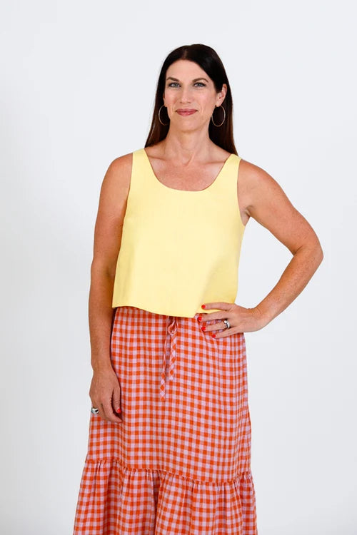 Sewing Kit - Noe Top & Dress in Riviera Landscape Summer Linen