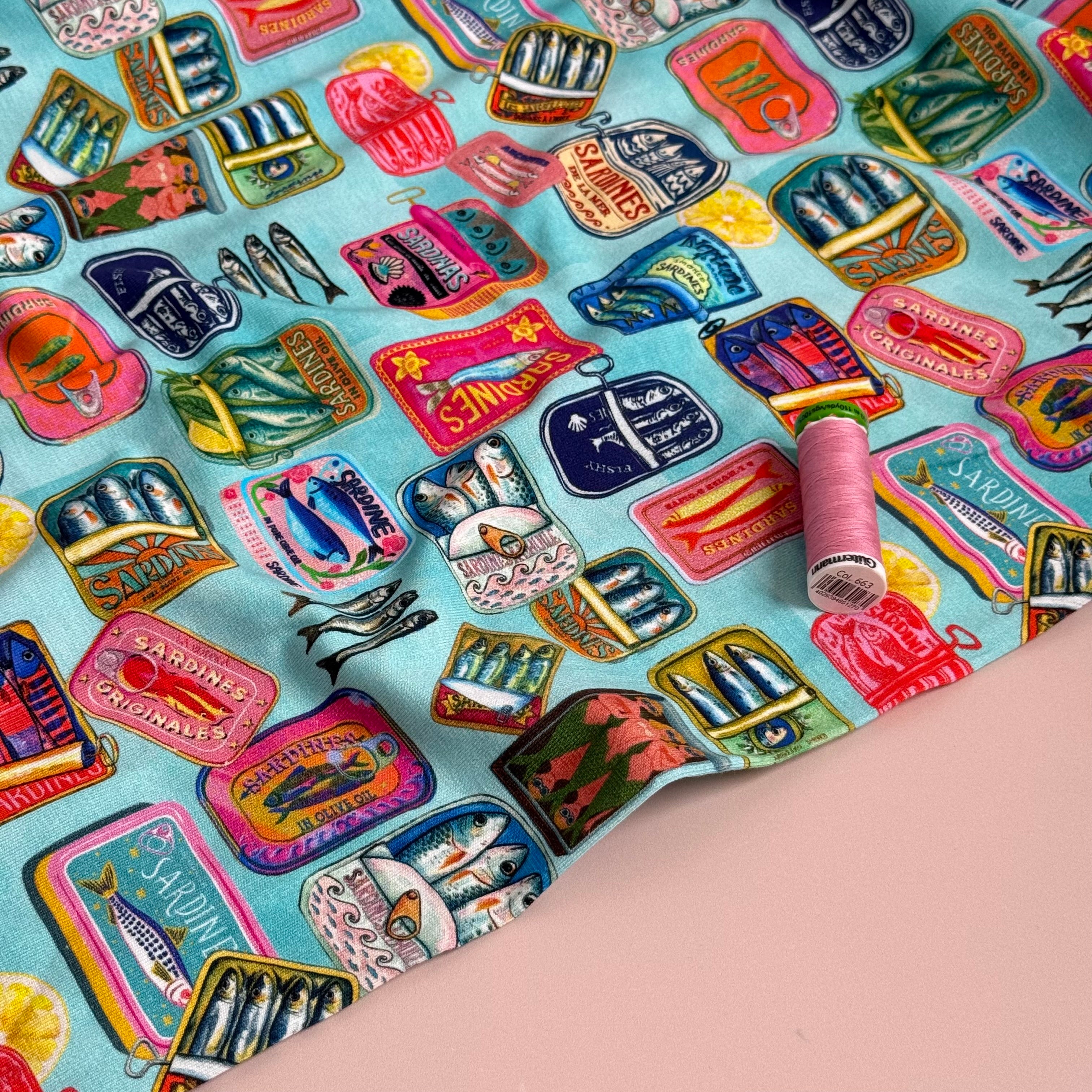 Sardine Turquoise Cotton Jersey Fabric