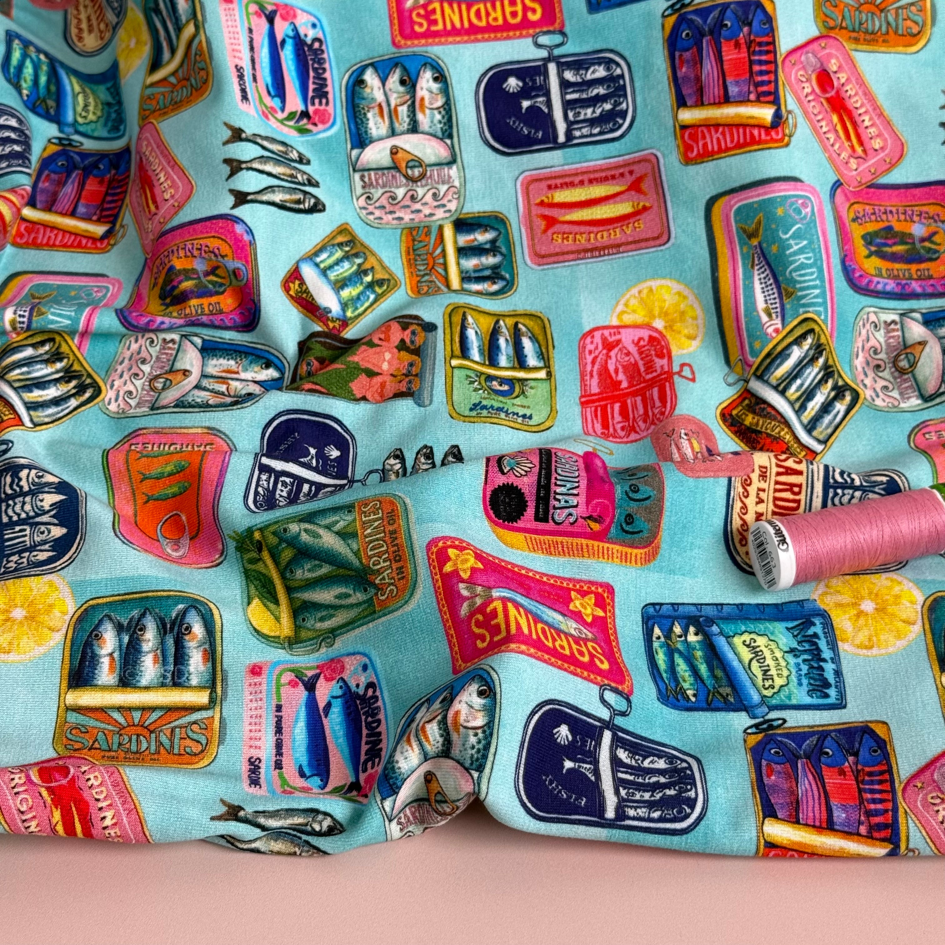 Sardine Turquoise Cotton Jersey Fabric