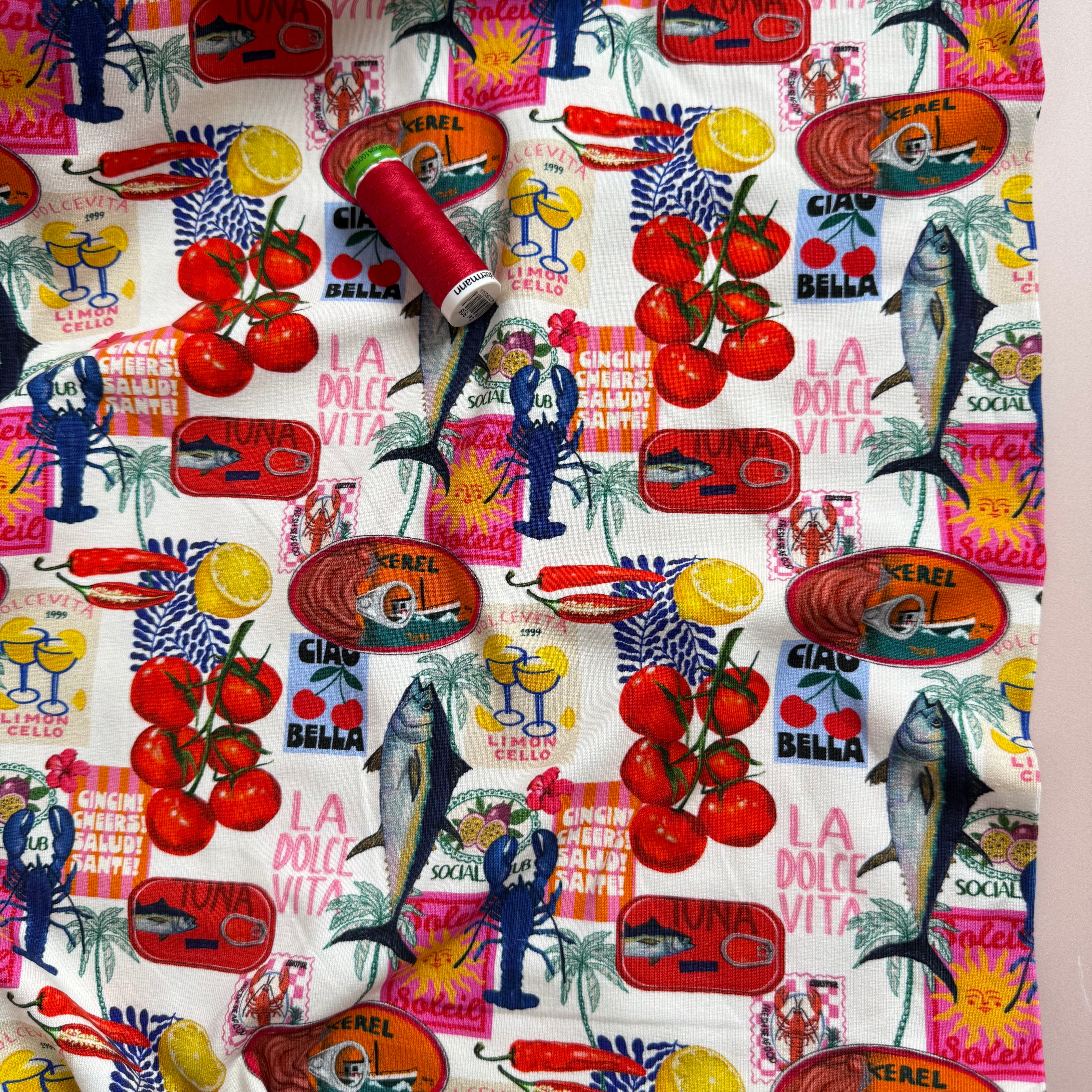 Sorento Tomatos Cotton Jersey Fabric