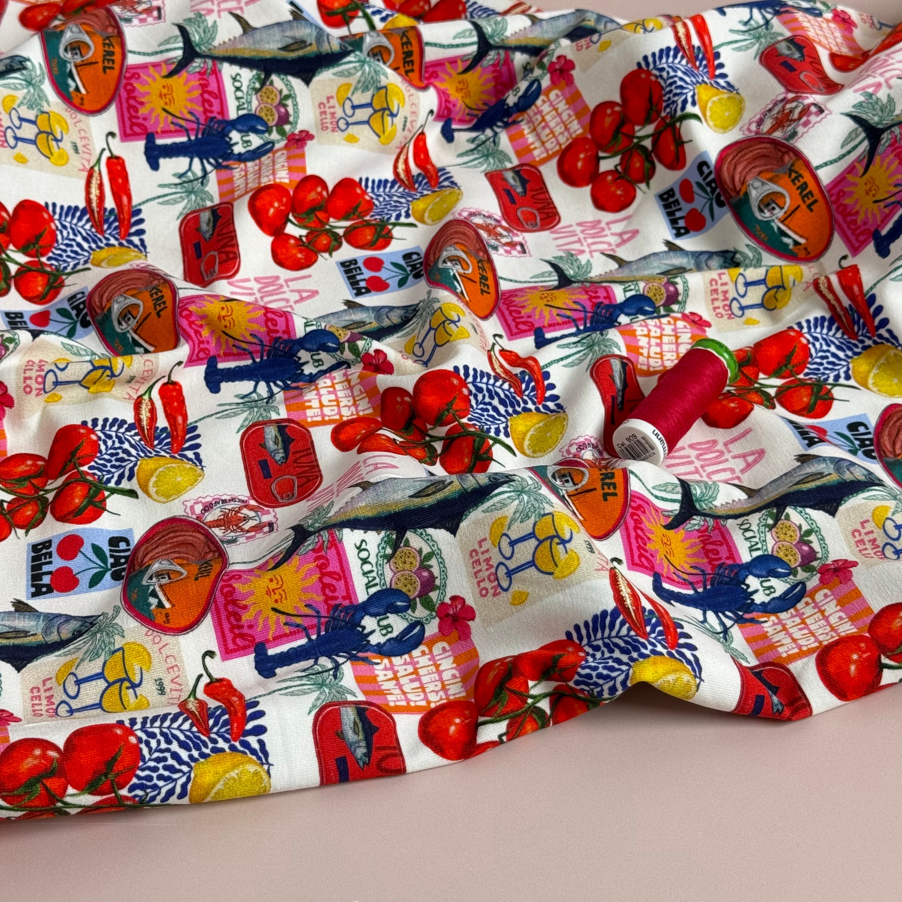 Sorento Tomatos Cotton Jersey Fabric