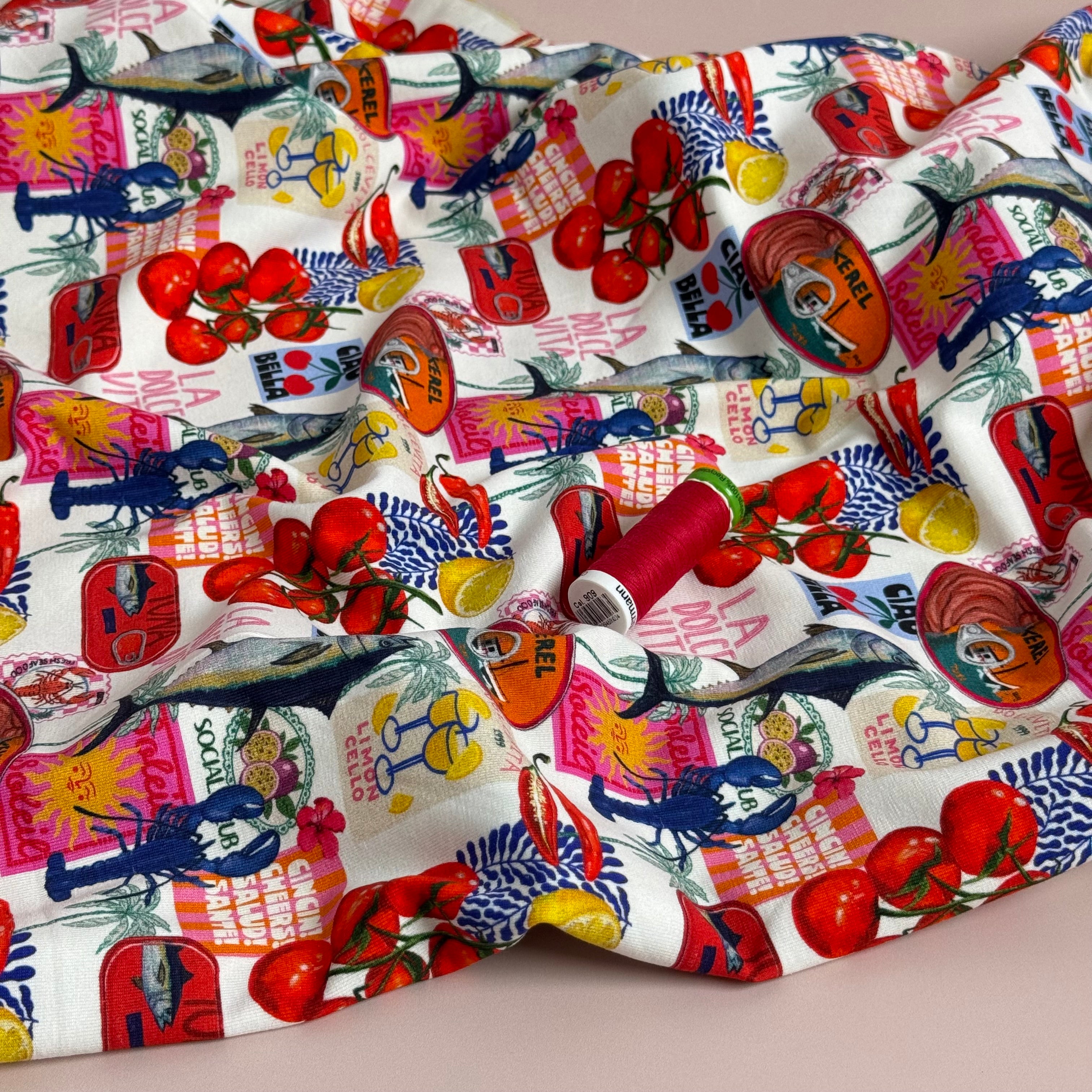 Sorento Tomatos Cotton Jersey Fabric