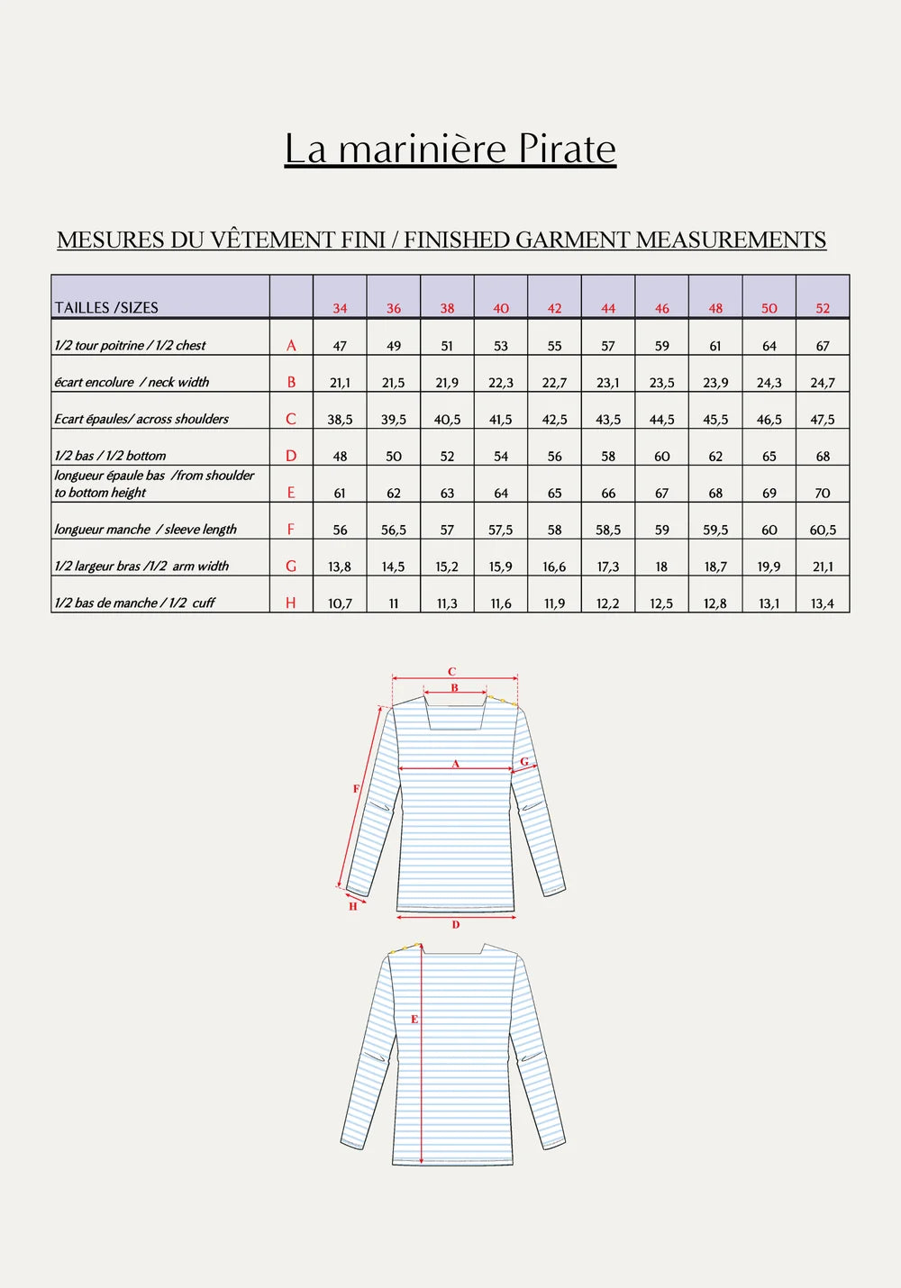 Maison Fauve - PIRATE Breton Top Sewing Paper Pattern